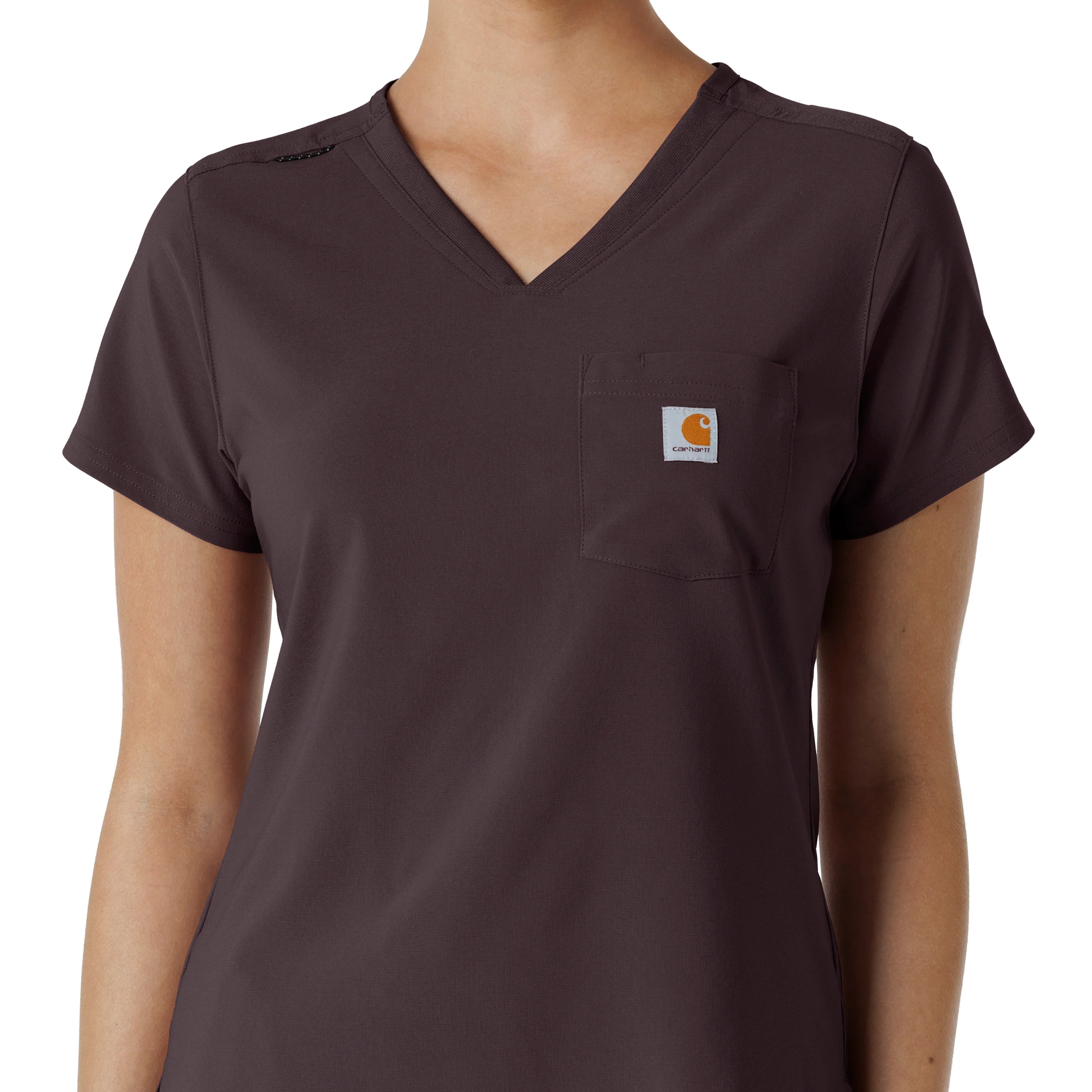 Carhartt Force Cross-Flex Women's Tuck-In Scrub Top - Dark Sepia - Image 5