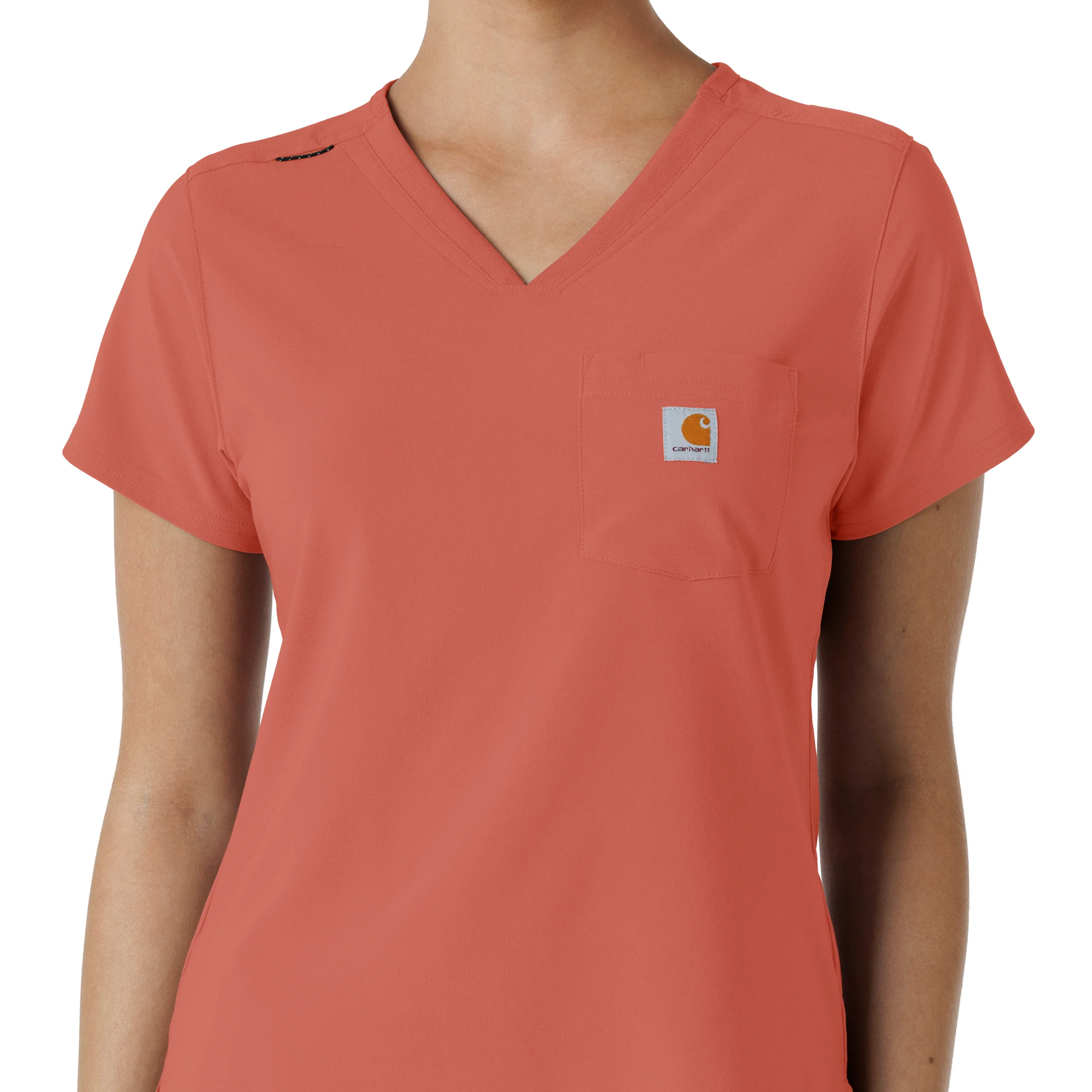 Carhartt Force Cross-Flex Women's Tuck-In Scrub Top - Dusty Cedar - Image 5