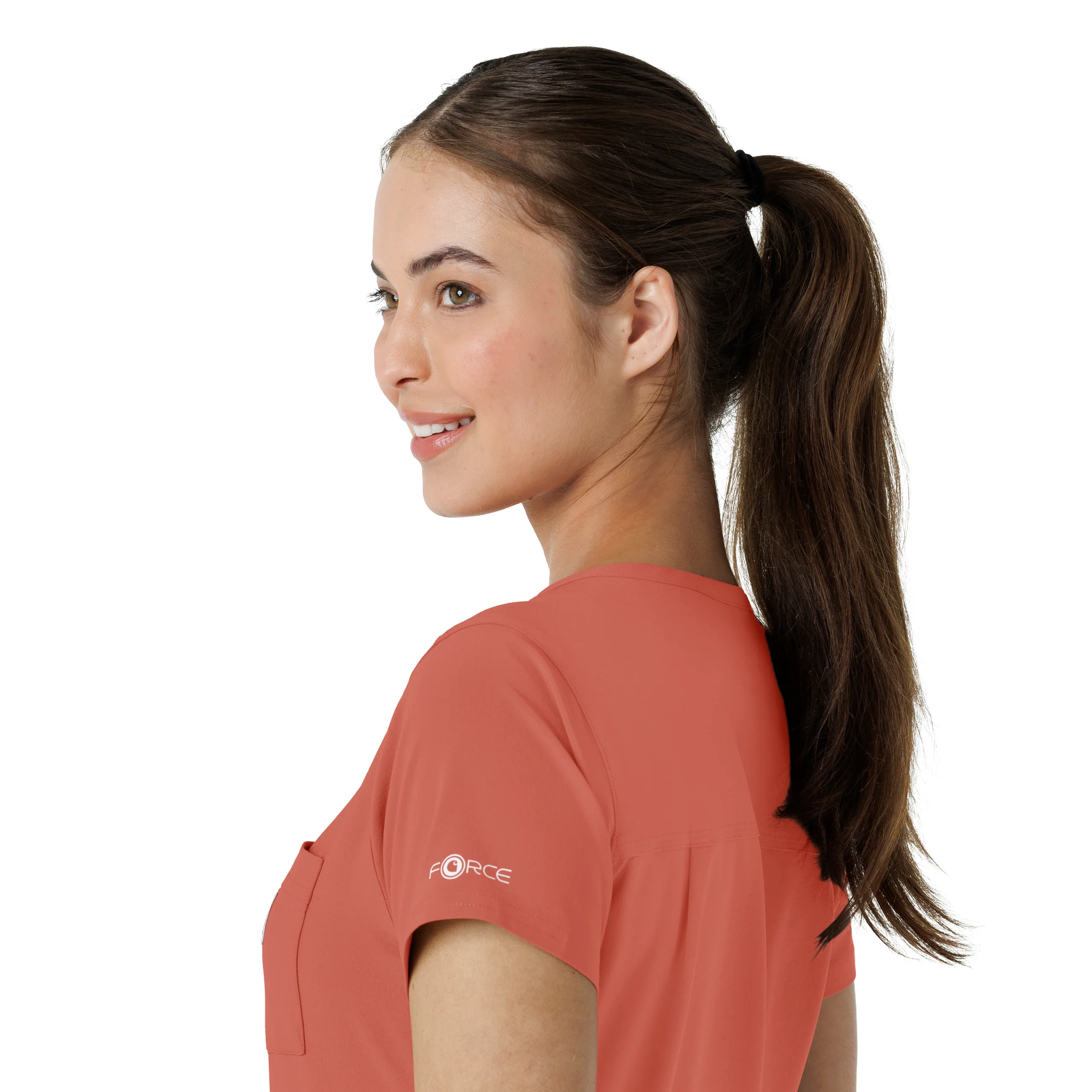 Carhartt Force Cross-Flex Women's Tuck-In Scrub Top - Dusty Cedar - Image 9