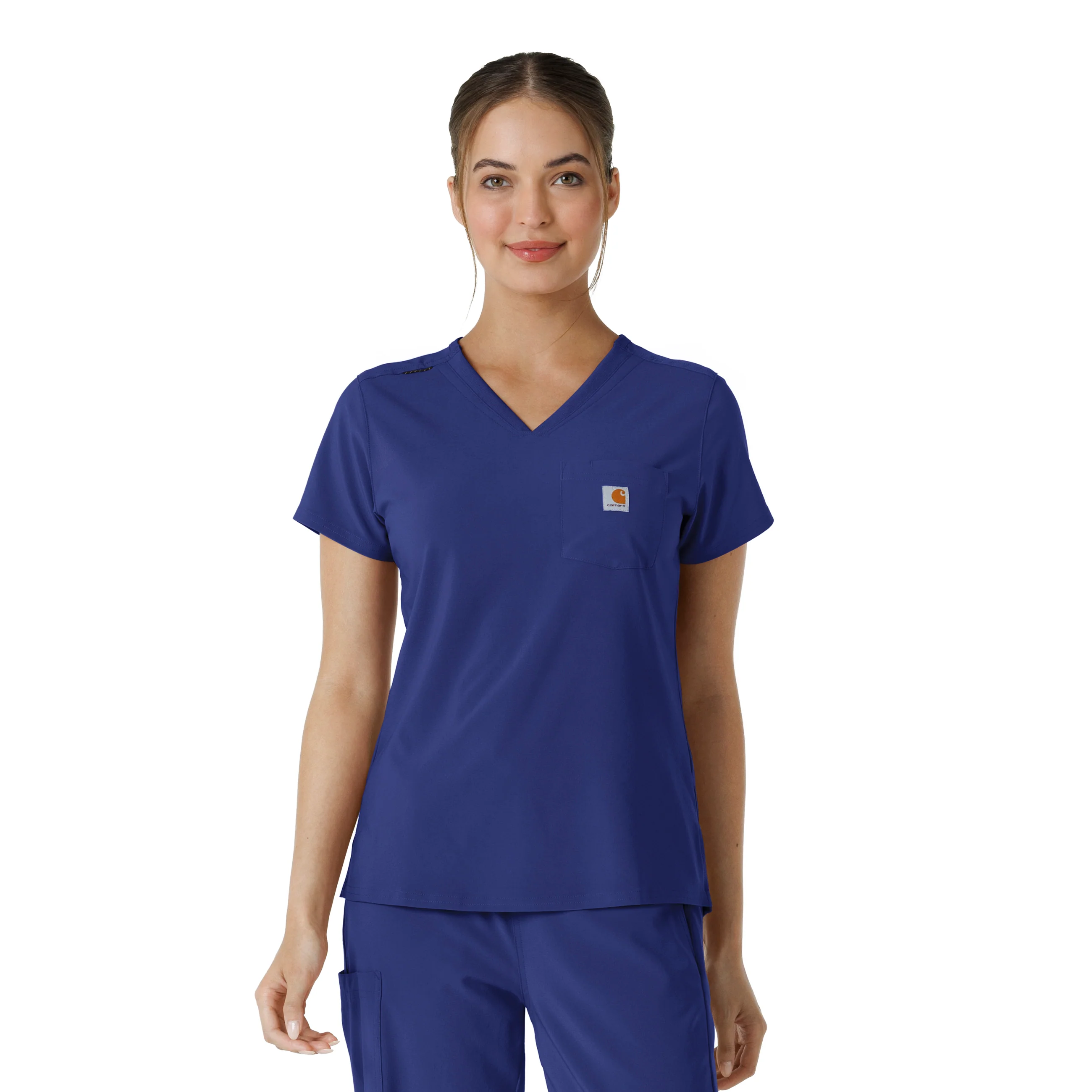 Carhartt Force Cross-Flex Women's Tuck-In Scrub Top - Galaxy Blue
