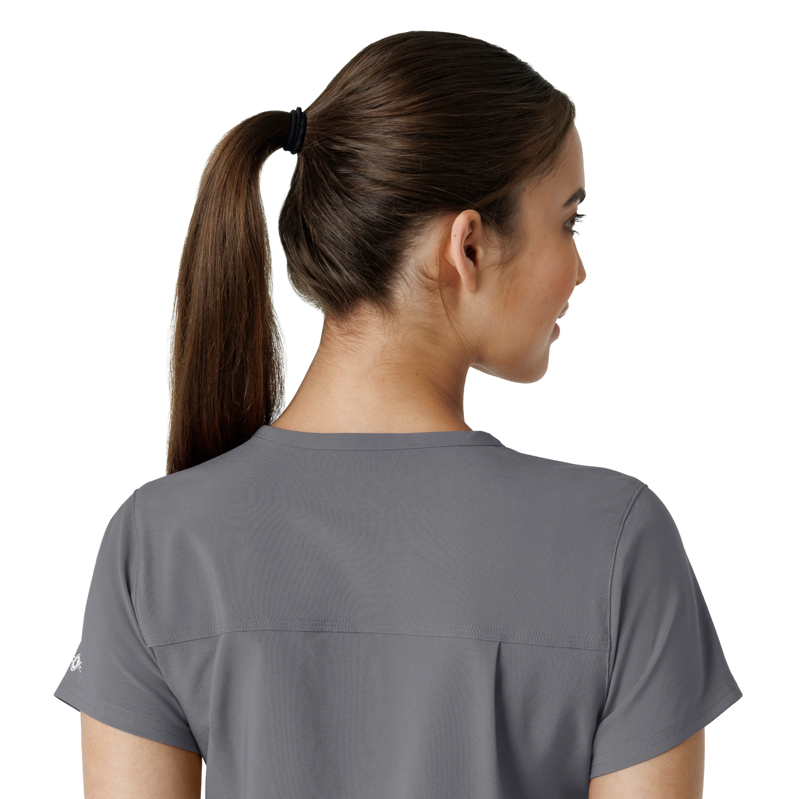 Carhartt Force Cross-Flex Women's Tuck-In Scrub Top - Pewter - Image 7