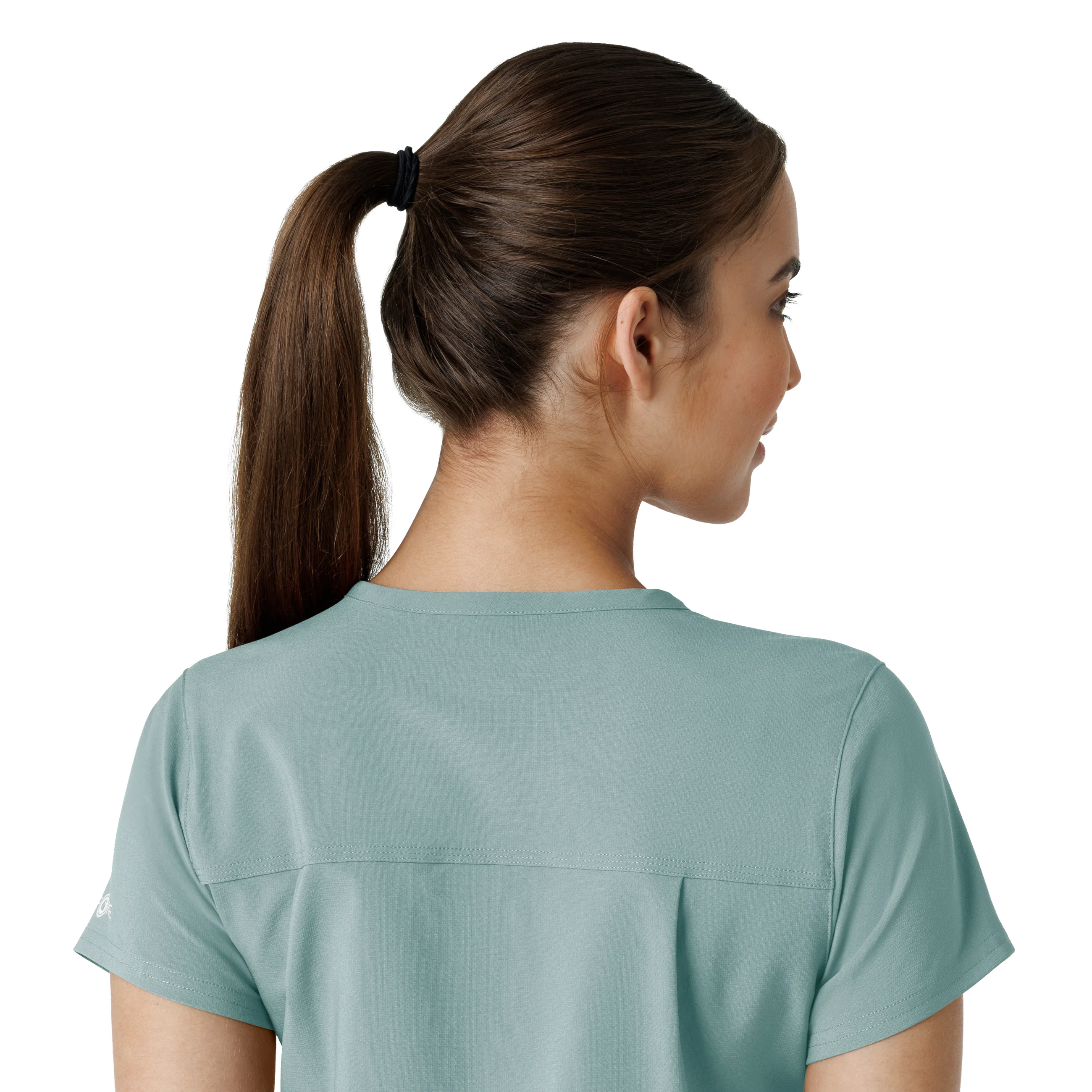 Carhartt Force Cross-Flex Women's Tuck-In Scrub Top - Summer Blue - Image 7