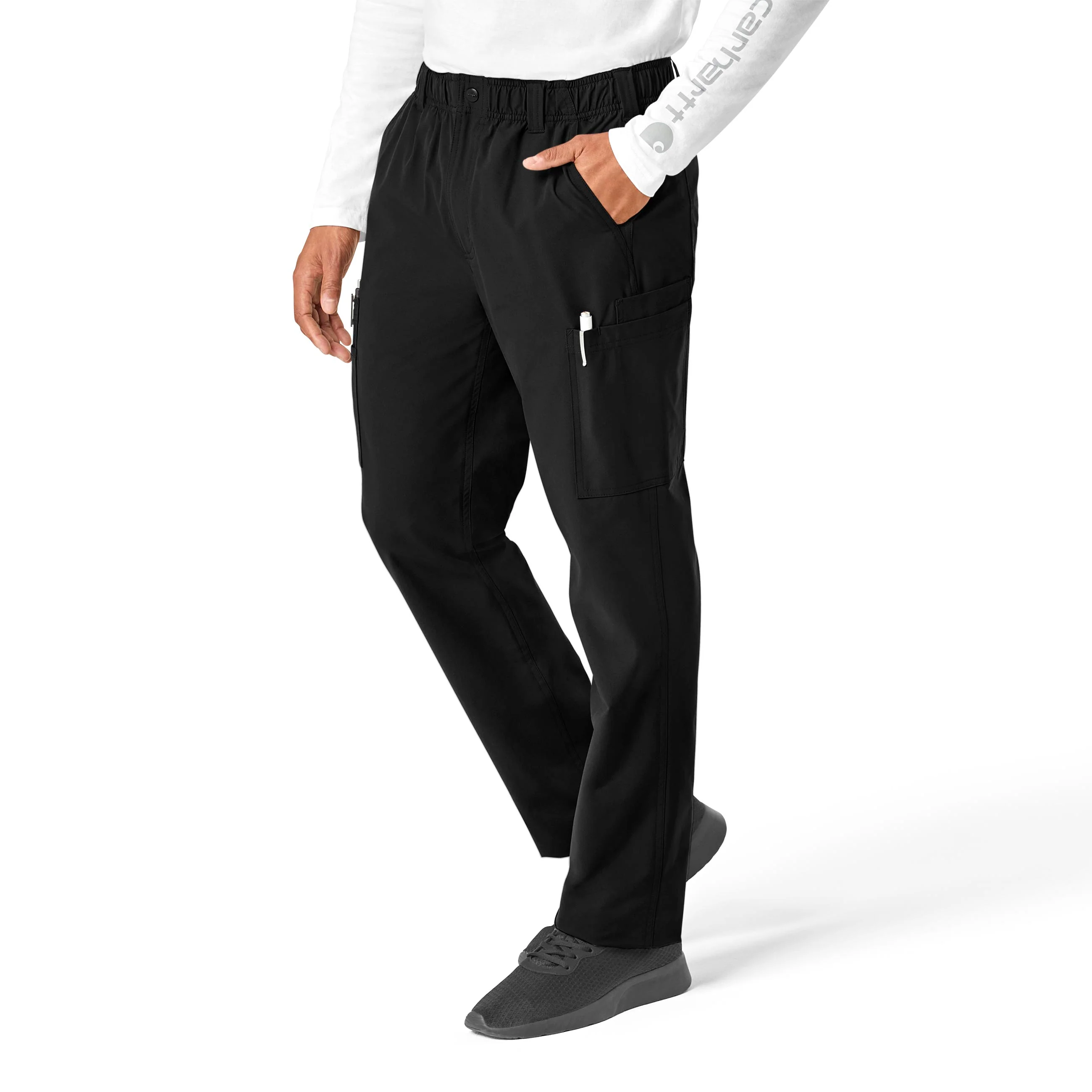 Carhartt Force Essentials Men's Straight Leg Cargo Scrub Pant - Black - Image 3