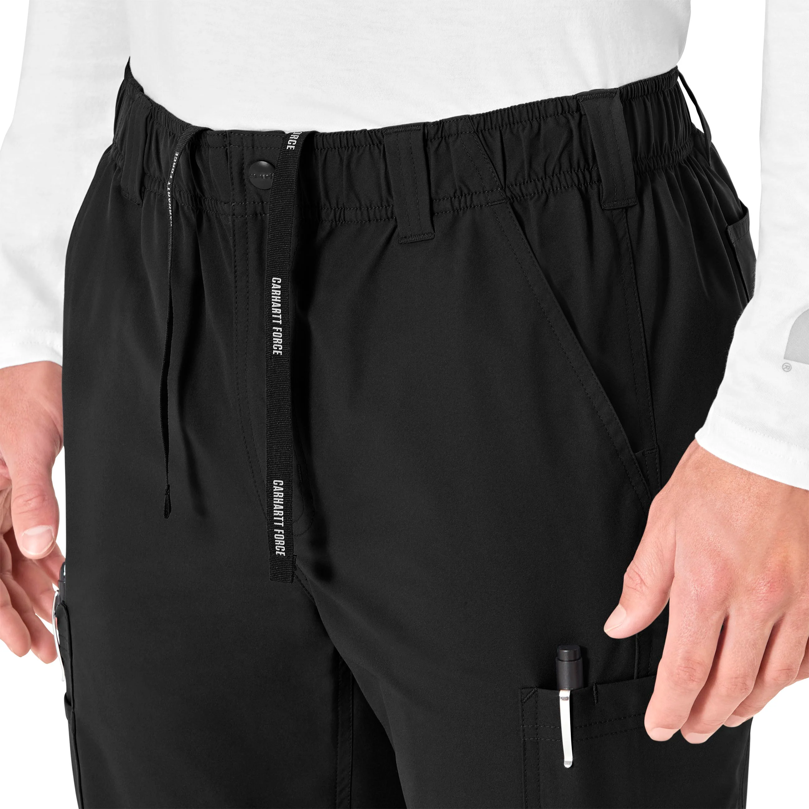 Carhartt Force Essentials Men's Straight Leg Cargo Scrub Pant - Black - Image 4