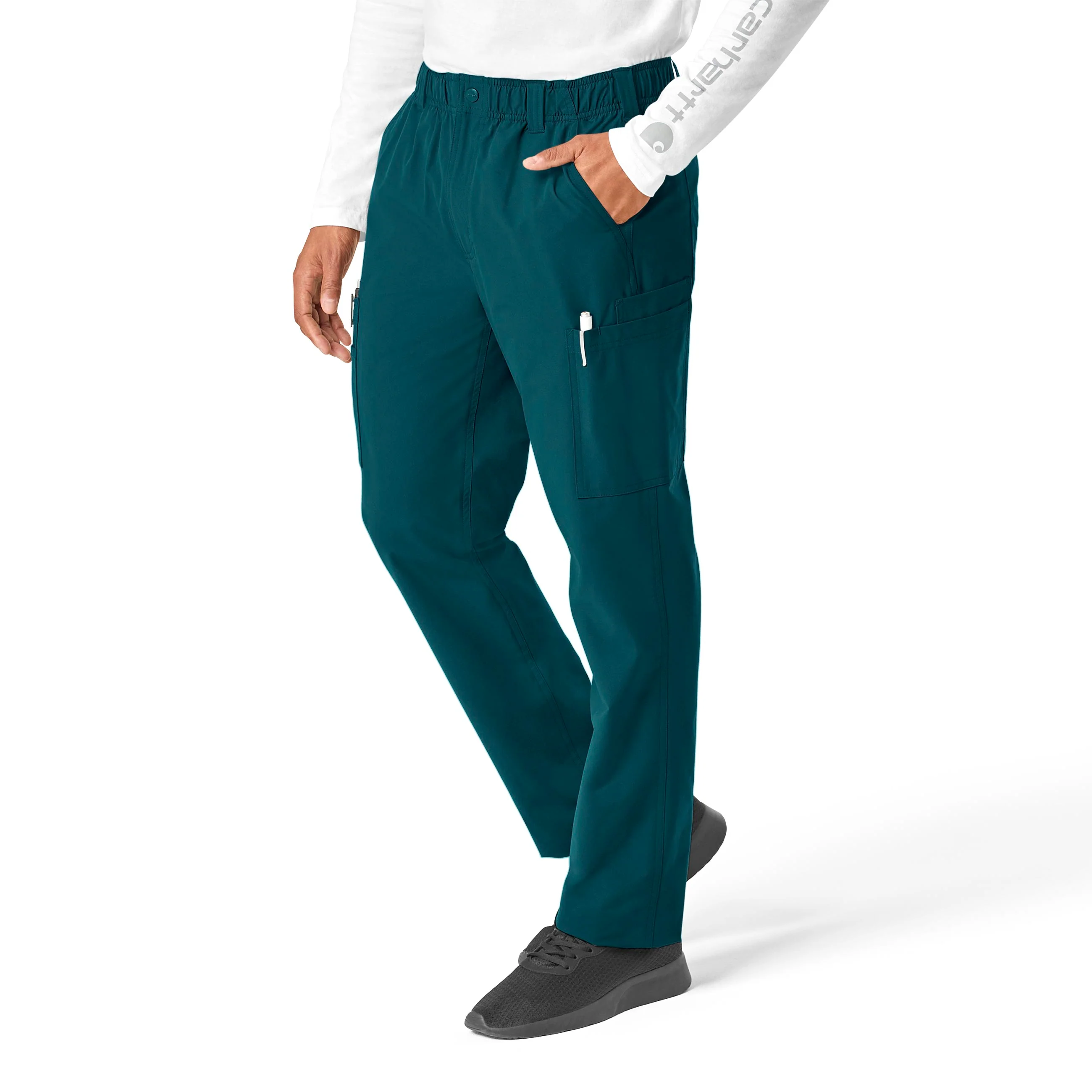 Carhartt Force Essentials Men's Straight Leg Cargo Scrub Pant - Caribbean Blue - Image 3