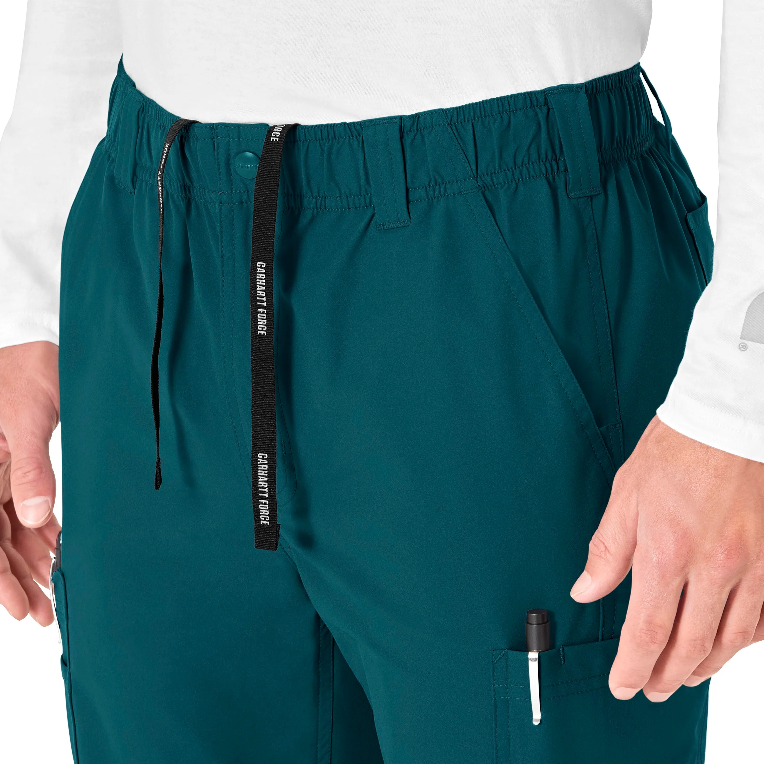 Carhartt Force Essentials Men's Straight Leg Cargo Scrub Pant - Caribbean Blue - Image 4