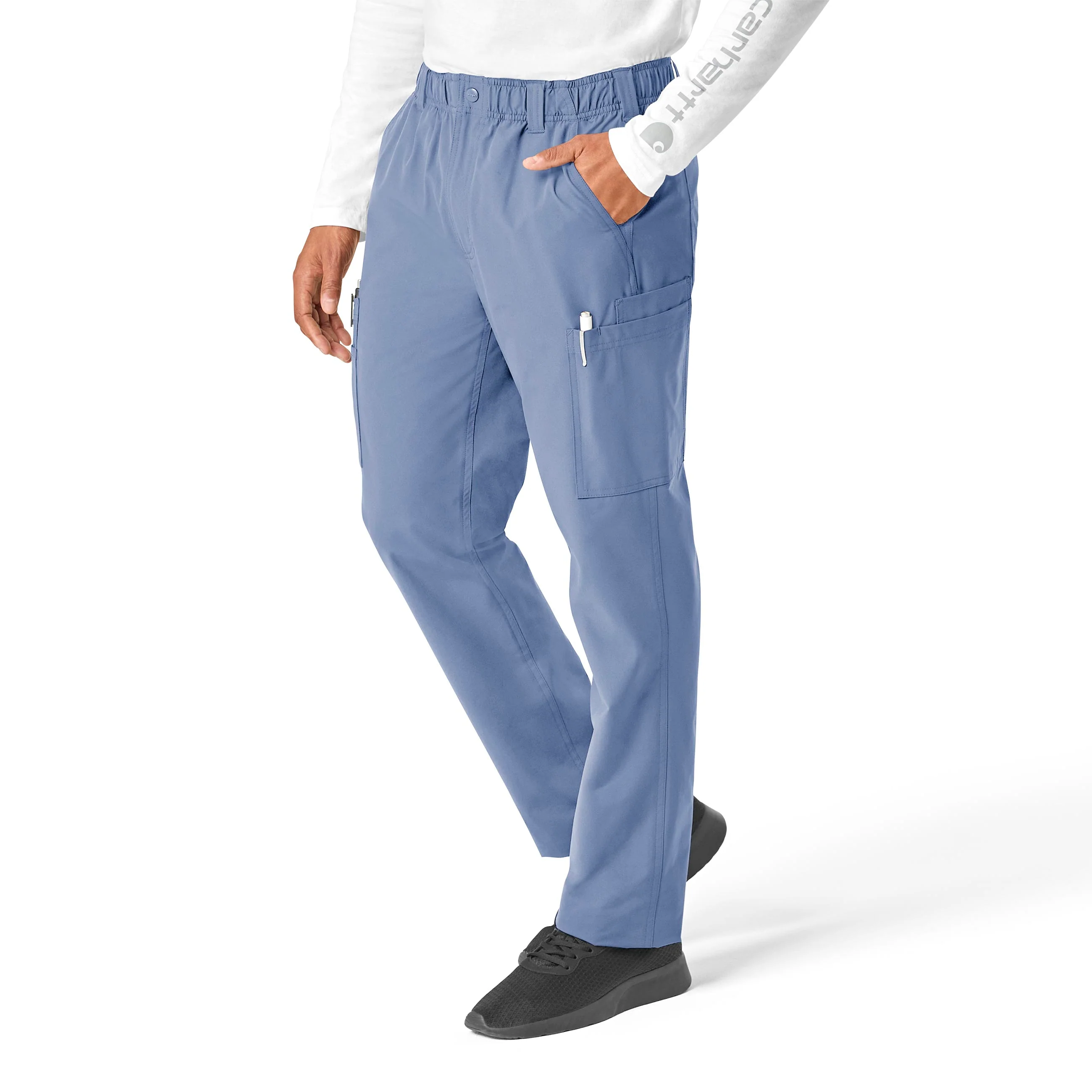 Carhartt Force Essentials Men's Straight Leg Cargo Scrub Pant - Ceil Blue - Image 3