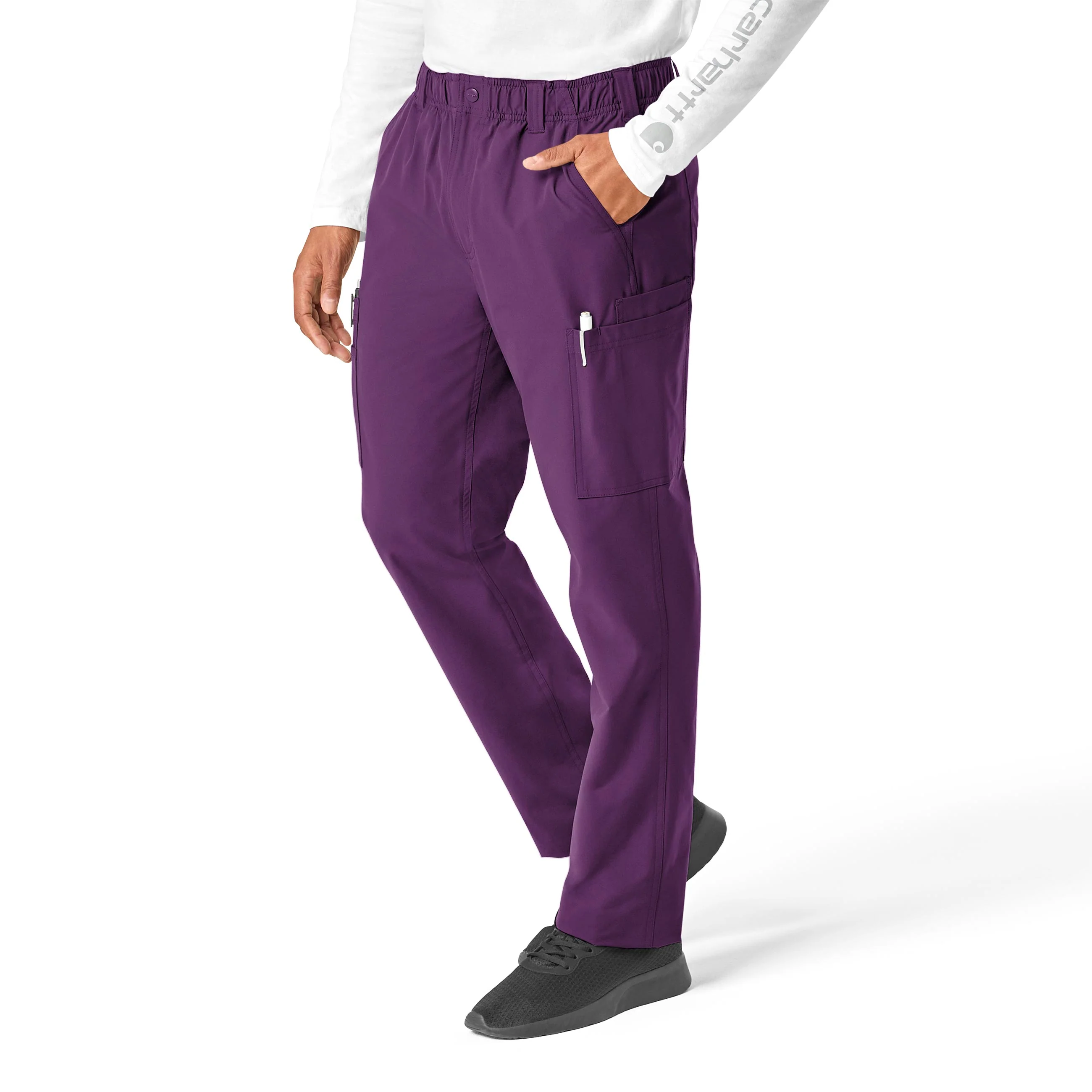 Carhartt Force Essentials Men's Straight Leg Cargo Scrub Pant - Eggplant - Image 3