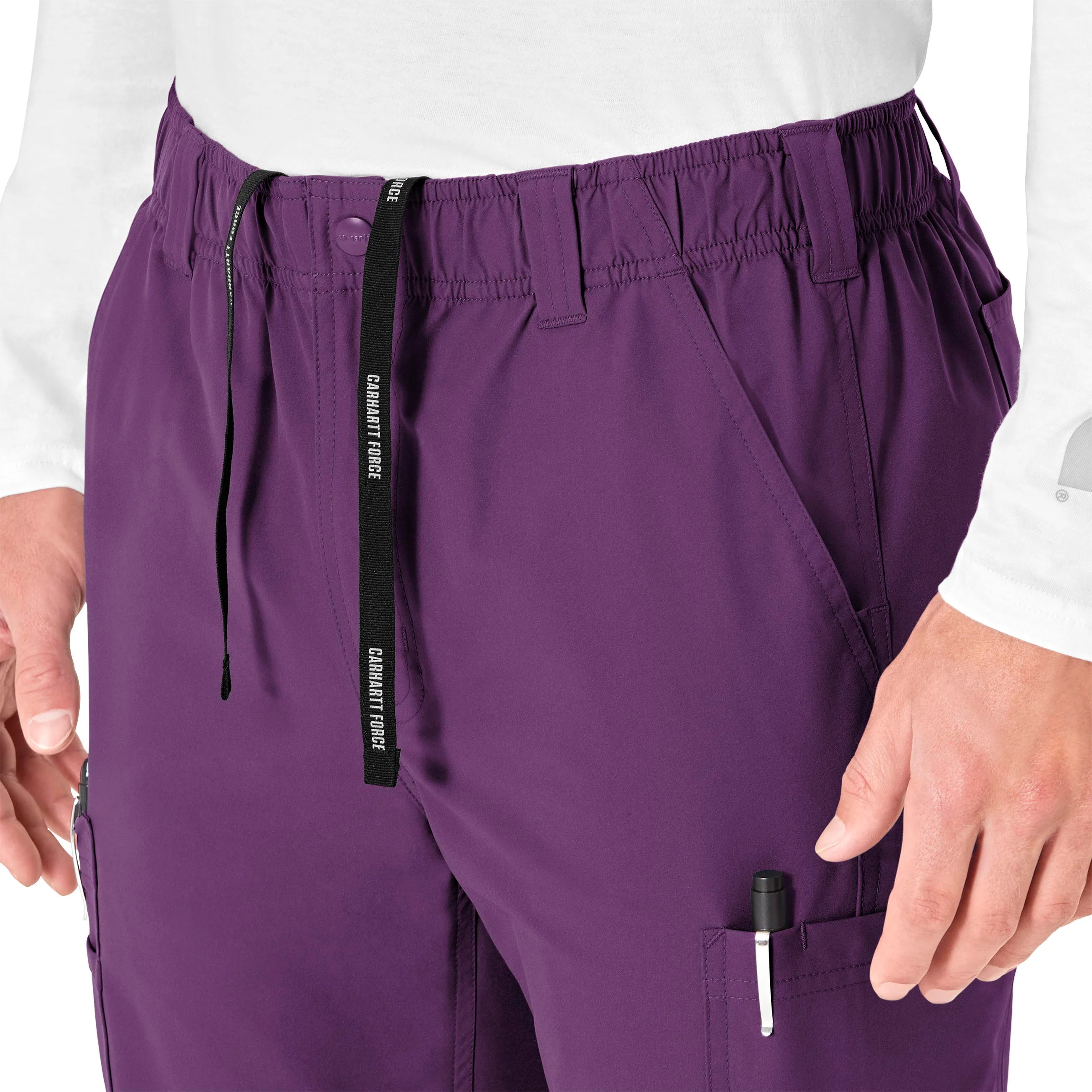Carhartt Force Essentials Men's Straight Leg Cargo Scrub Pant - Eggplant - Image 4