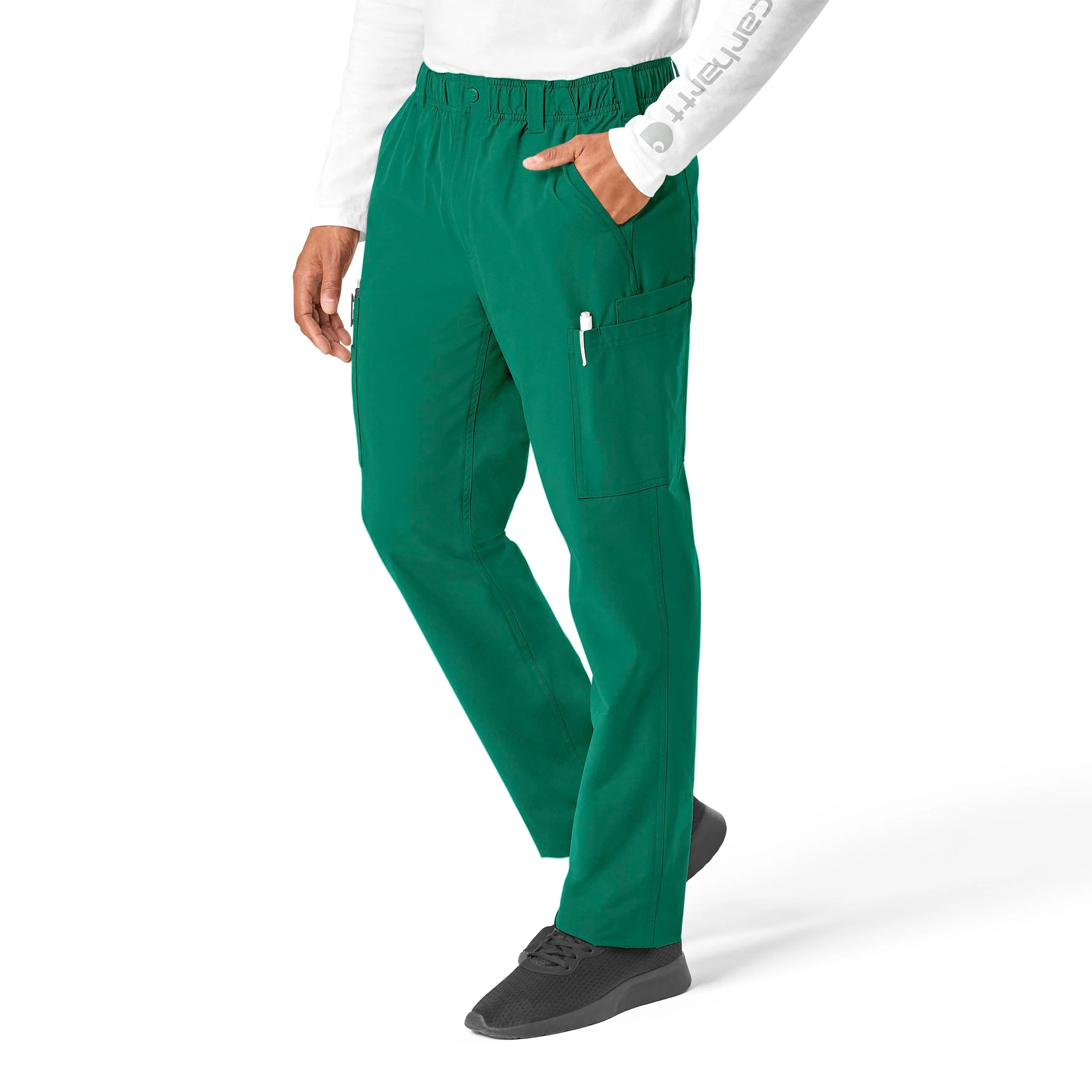 Carhartt Force Essentials Men's Straight Leg Cargo Scrub Pant - Hunter - Image 3