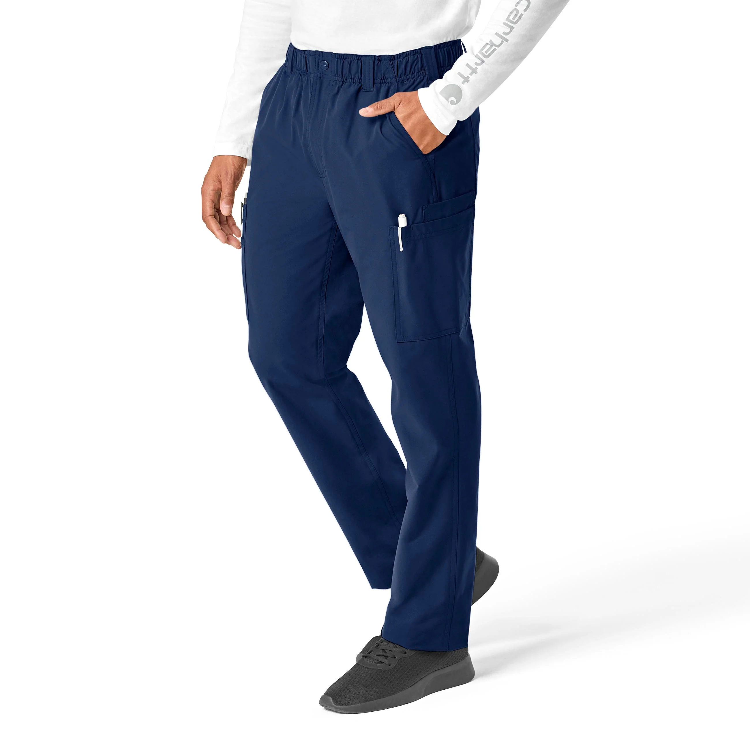 Carhartt Force Essentials Men's Straight Leg Cargo Scrub Pant - Navy - Image 3
