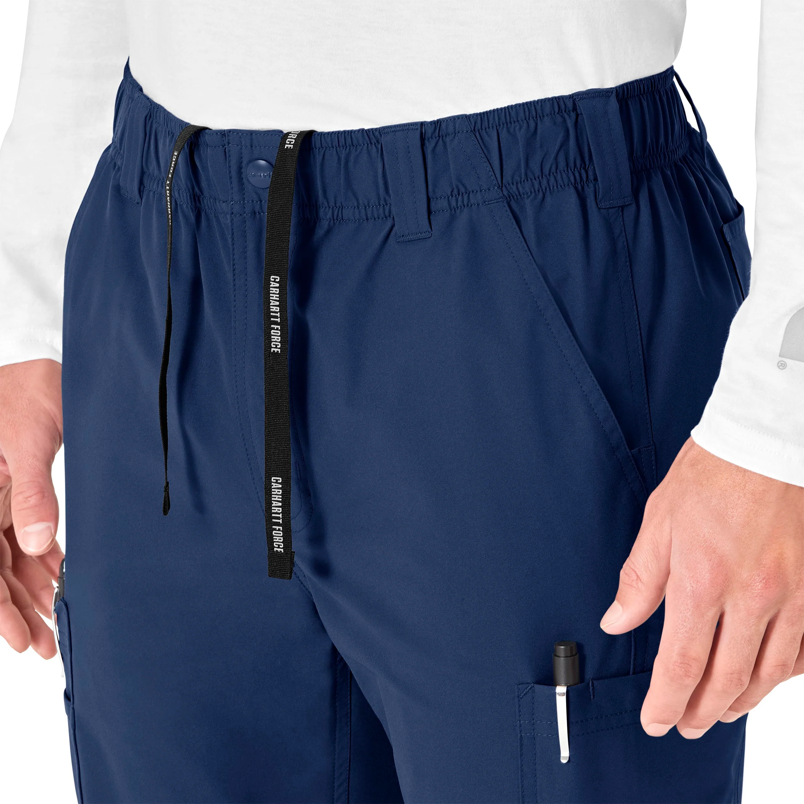 Carhartt Force Essentials Men's Straight Leg Cargo Scrub Pant - Navy - Image 4