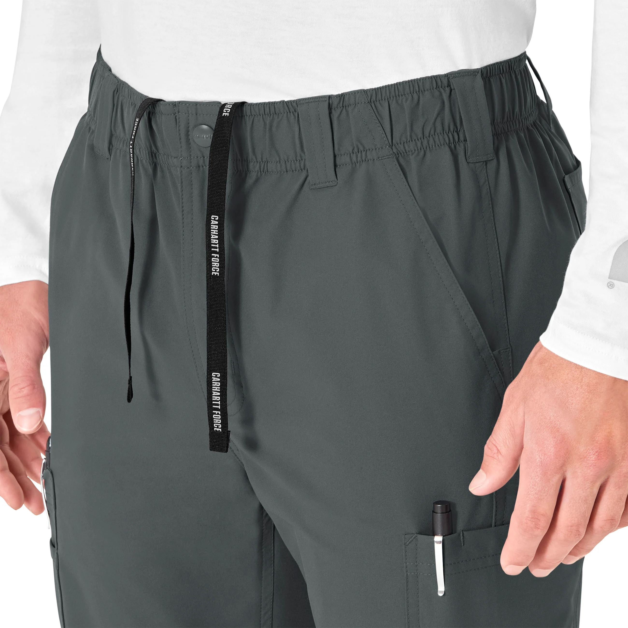 Carhartt Force Essentials Men's Straight Leg Cargo Scrub Pant - Pewter - Image 4