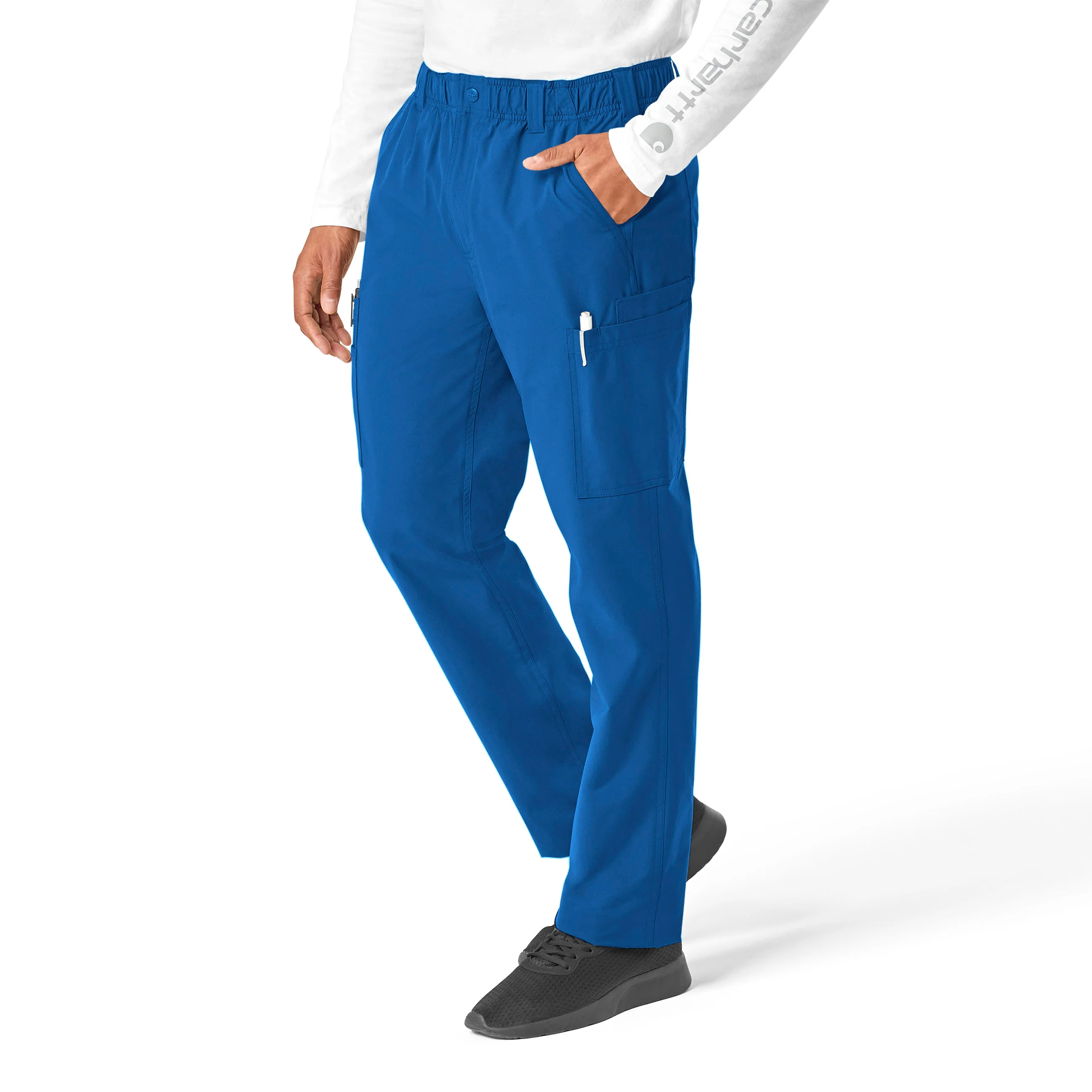 Carhartt Force Essentials Men's Straight Leg Cargo Scrub Pant - Royal - Image 3
