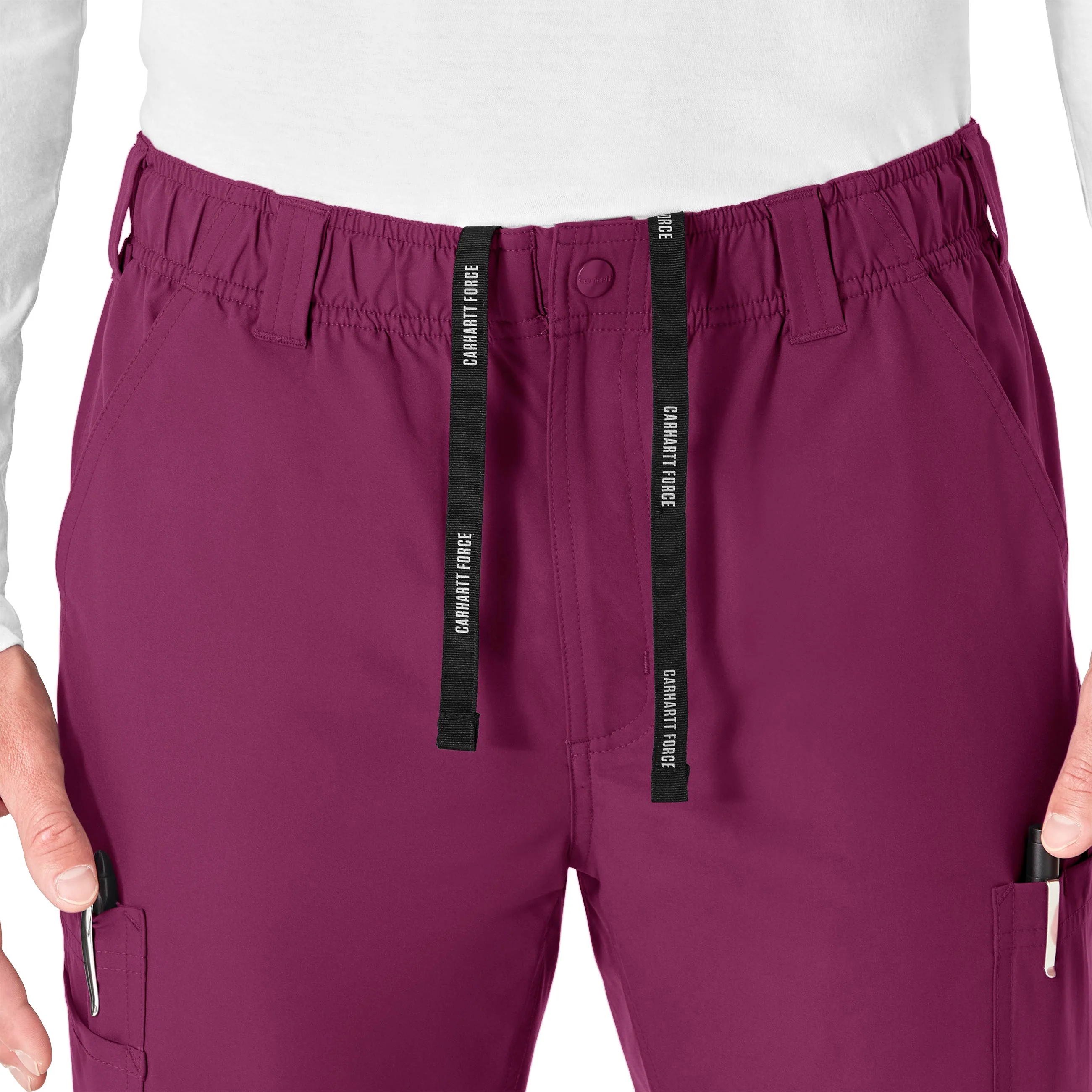 Carhartt Force Essentials Men's Straight Leg Cargo Scrub Pant - Wine - Image 5