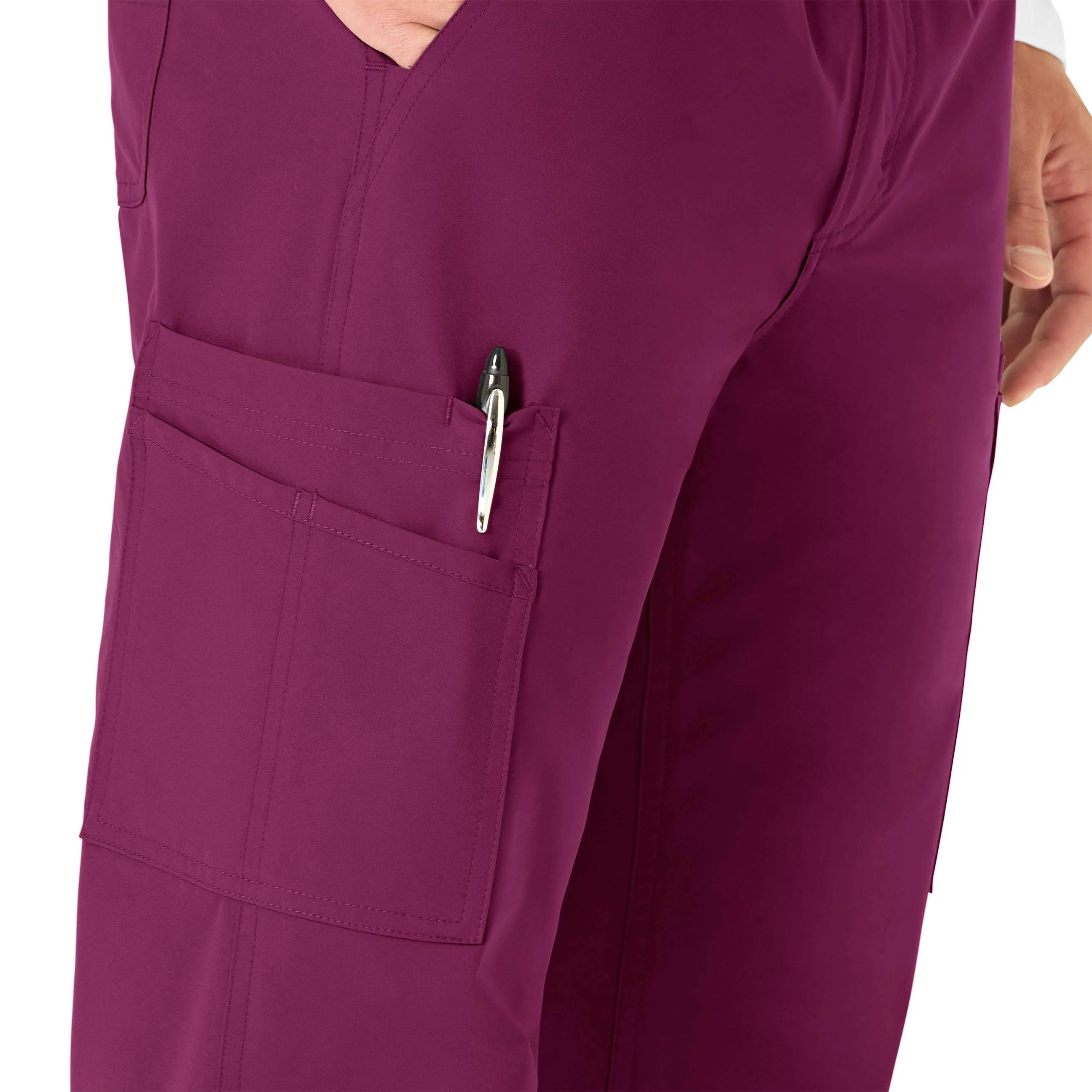 Carhartt Force Essentials Men's Straight Leg Cargo Scrub Pant - Wine - Image 7