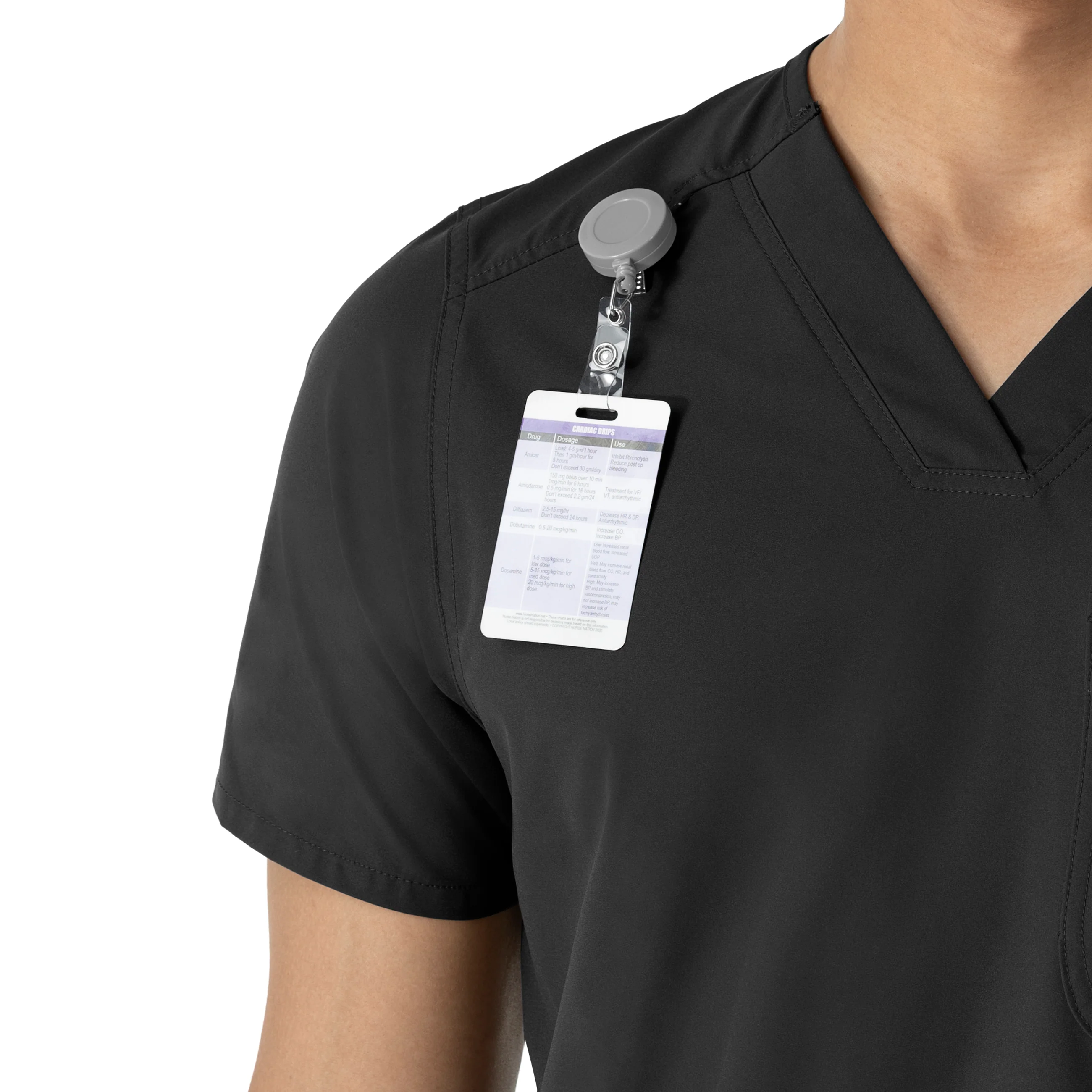 Carhartt Force Essentials Men's V-Neck Shirttail Scrub Top - Black - Image 6