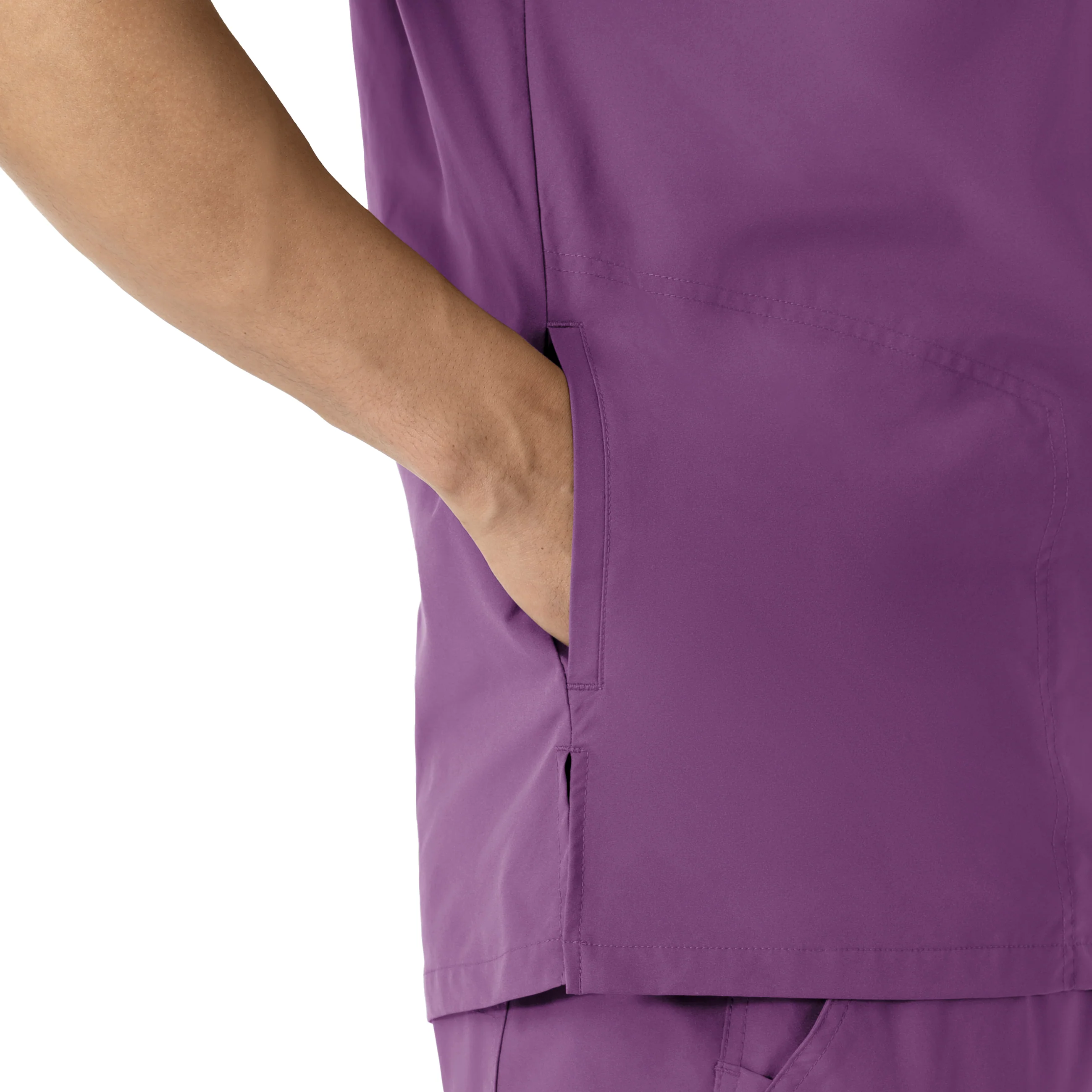 Carhartt Force Essentials Men's V-Neck Shirttail Scrub Top - Eggplant - Image 5