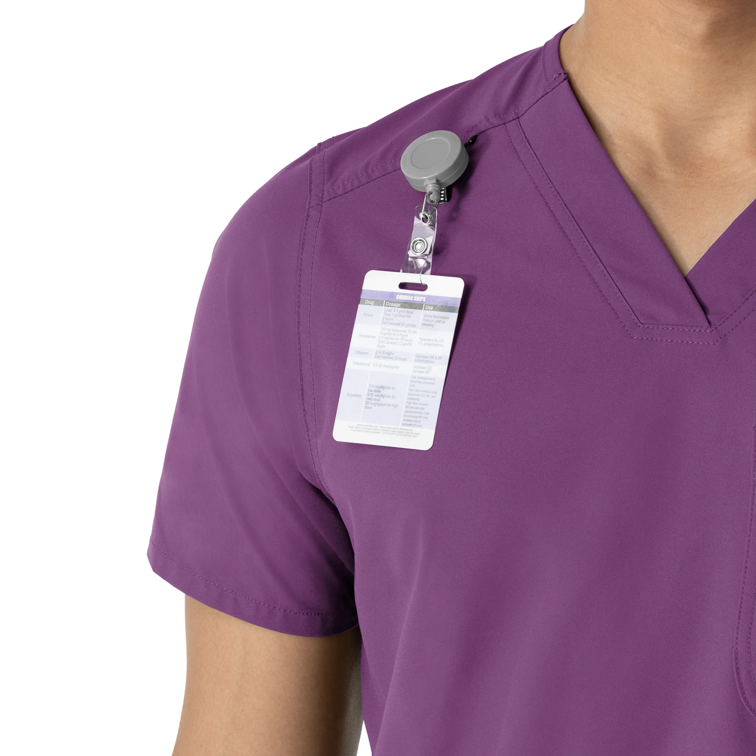 Carhartt Force Essentials Men's V-Neck Shirttail Scrub Top - Eggplant - Image 6
