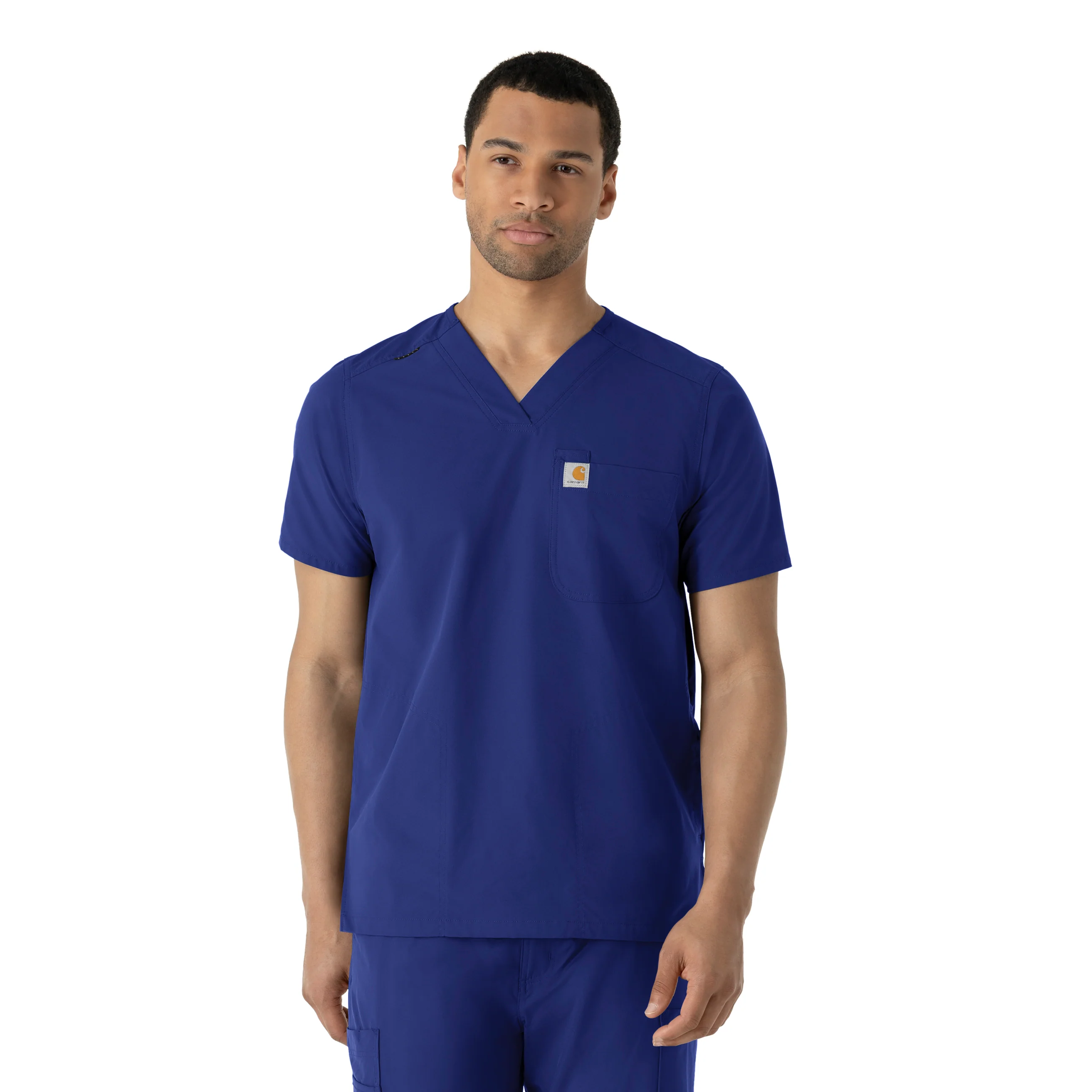 Carhartt Force Essentials Men's V-Neck Shirttail Scrub Top - Galaxy Blue