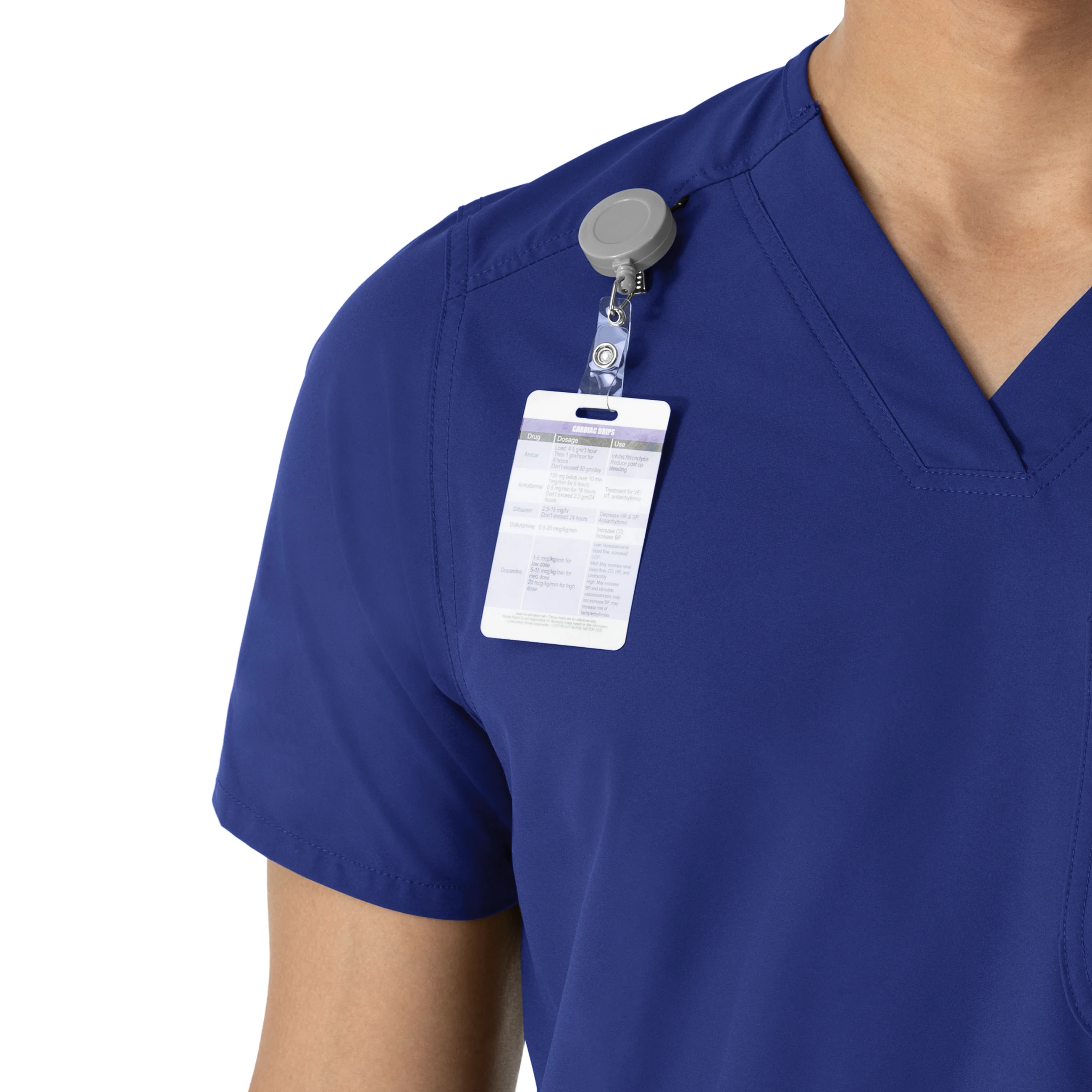 Carhartt Force Essentials Men's V-Neck Shirttail Scrub Top - Galaxy Blue - Image 6