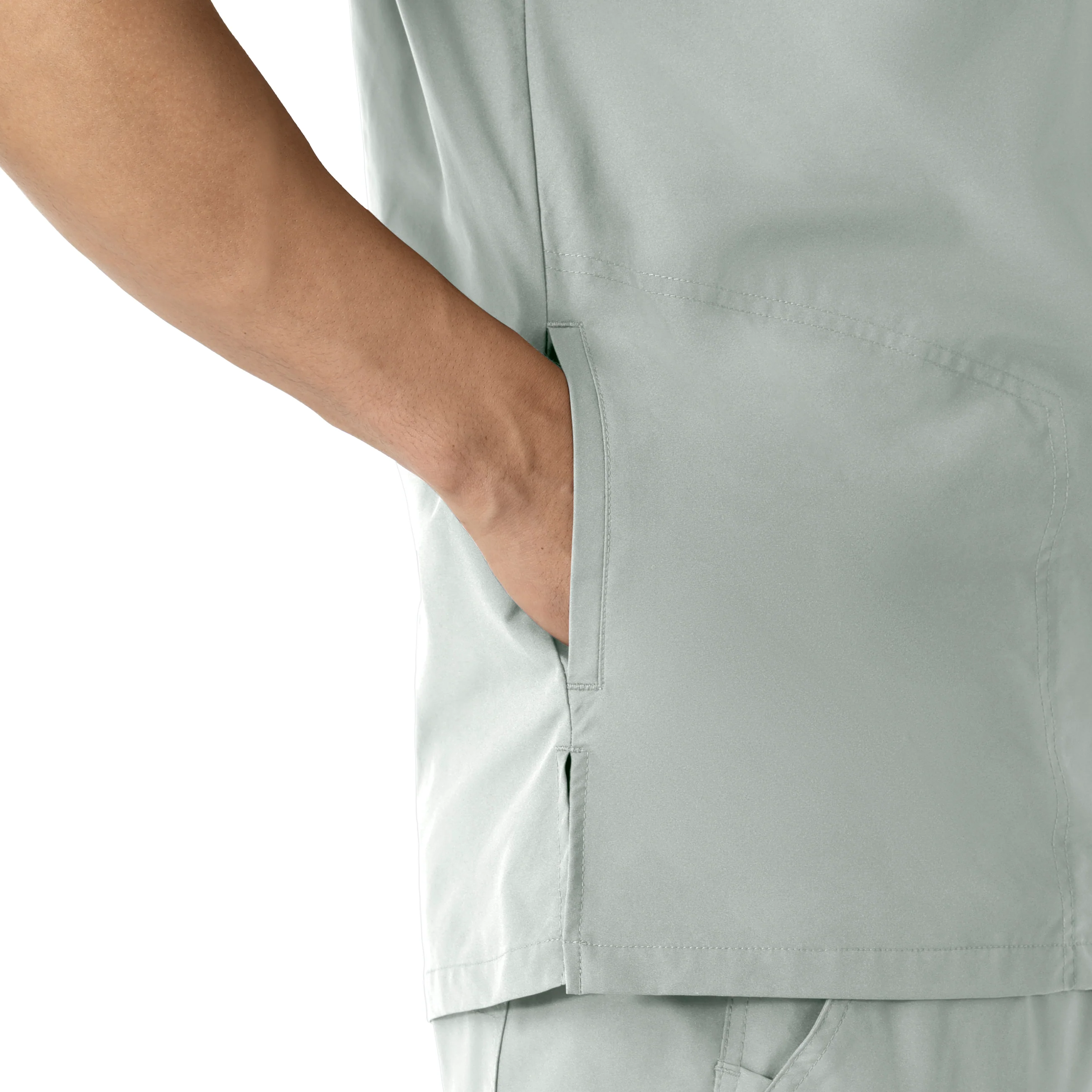 Carhartt Force Essentials Men's V-Neck Shirttail Scrub Top - Grey - Image 5
