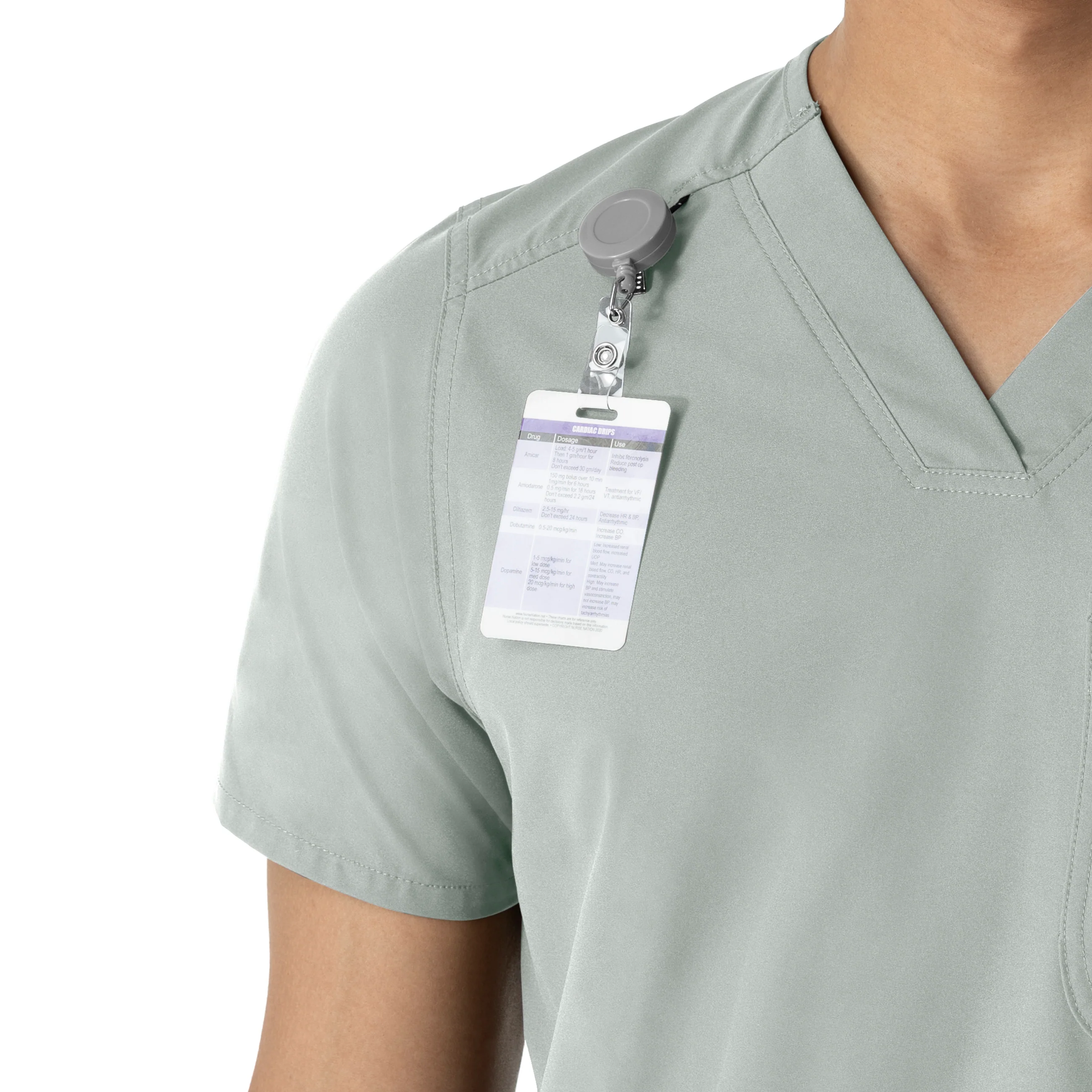 Carhartt Force Essentials Men's V-Neck Shirttail Scrub Top - Grey - Image 6