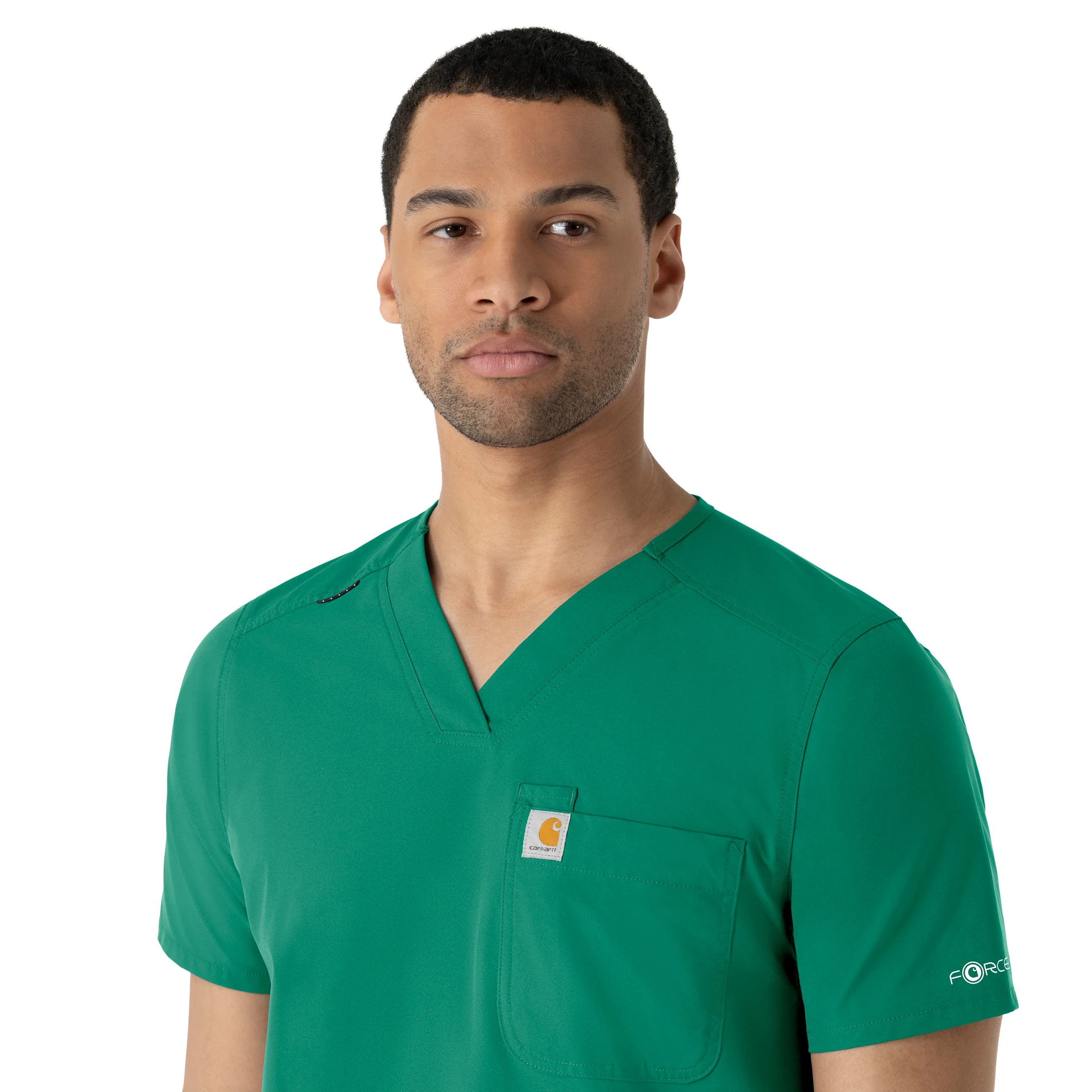Carhartt Force Essentials Men's V-Neck Shirttail Scrub Top - Hunter - Image 7