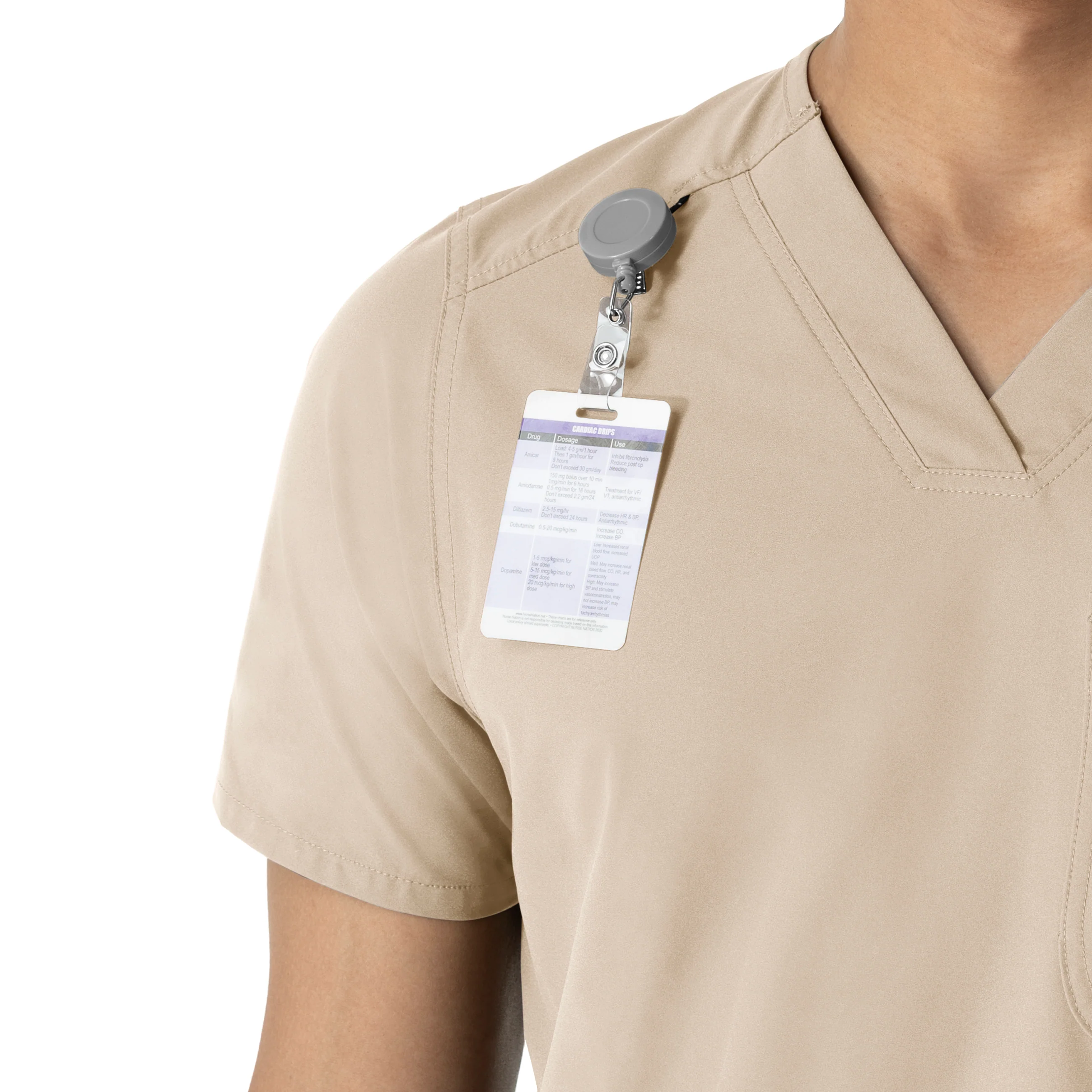 Carhartt Force Essentials Men's V-Neck Shirttail Scrub Top - Khaki - Image 6