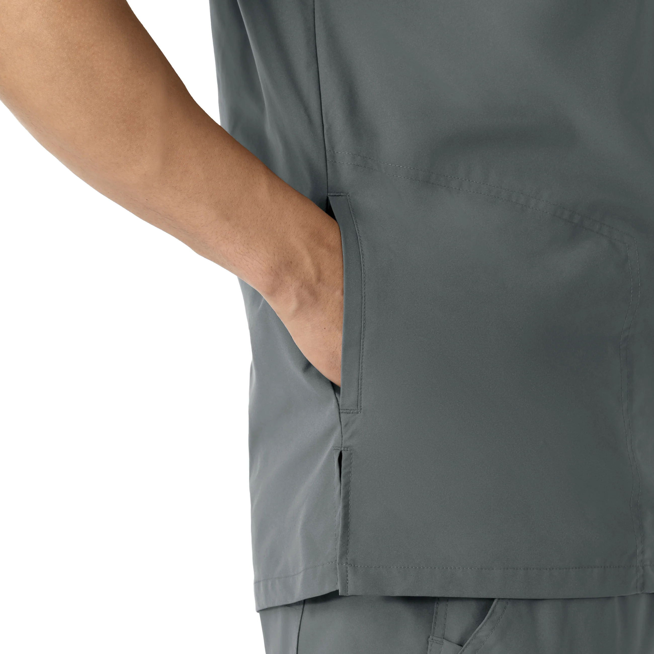 Carhartt Force Essentials Men's V-Neck Shirttail Scrub Top - Pewter - Image 5