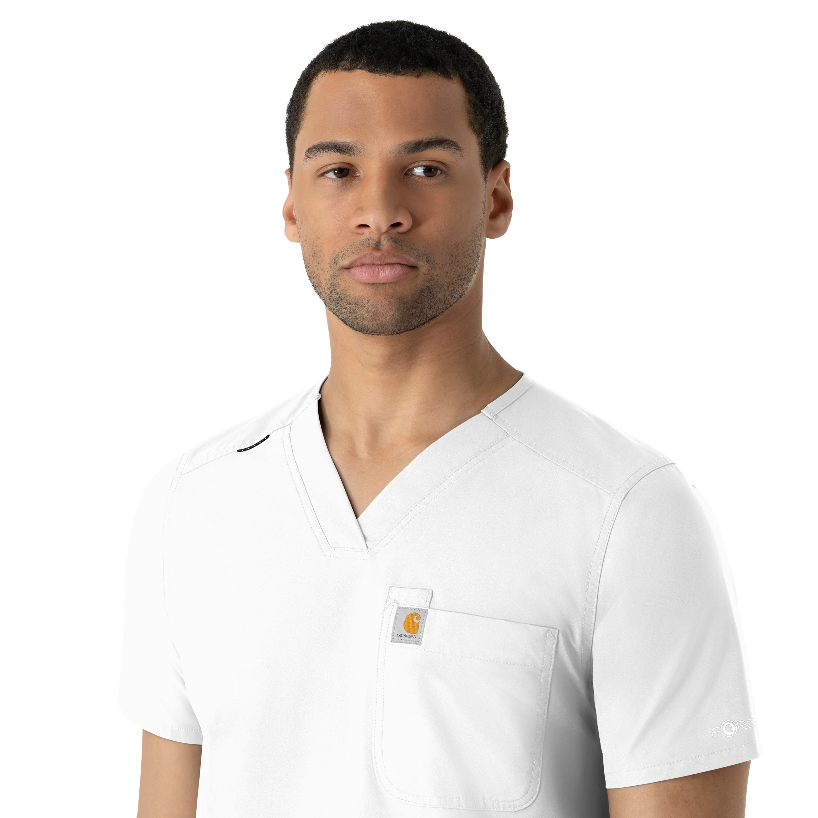 Carhartt Force Essentials Men's V-Neck Shirttail Scrub Top - White - Image 7