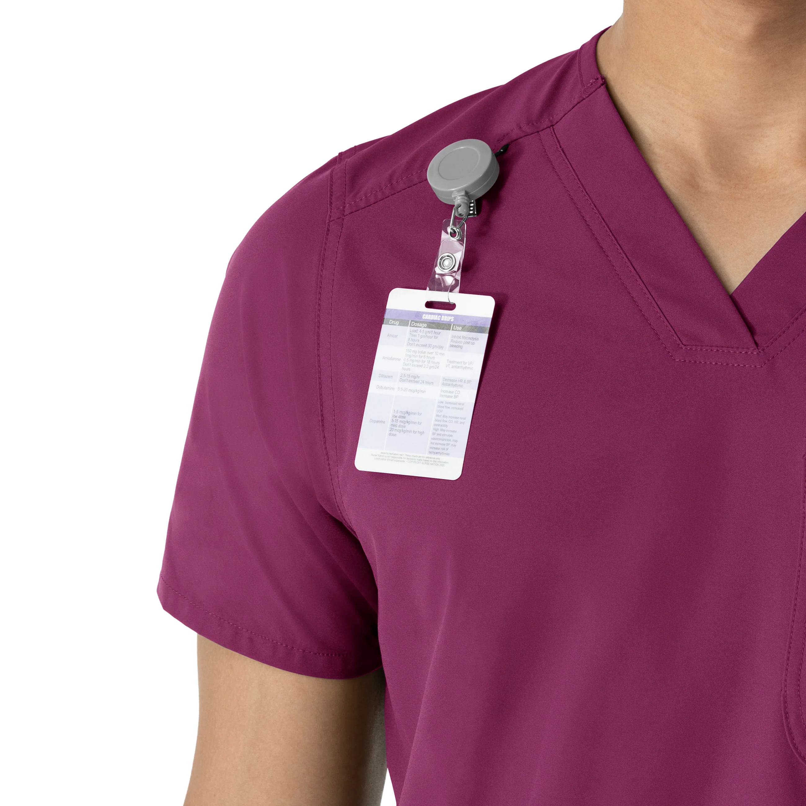 Carhartt Force Essentials Men's V-Neck Shirttail Scrub Top - Wine - Image 6