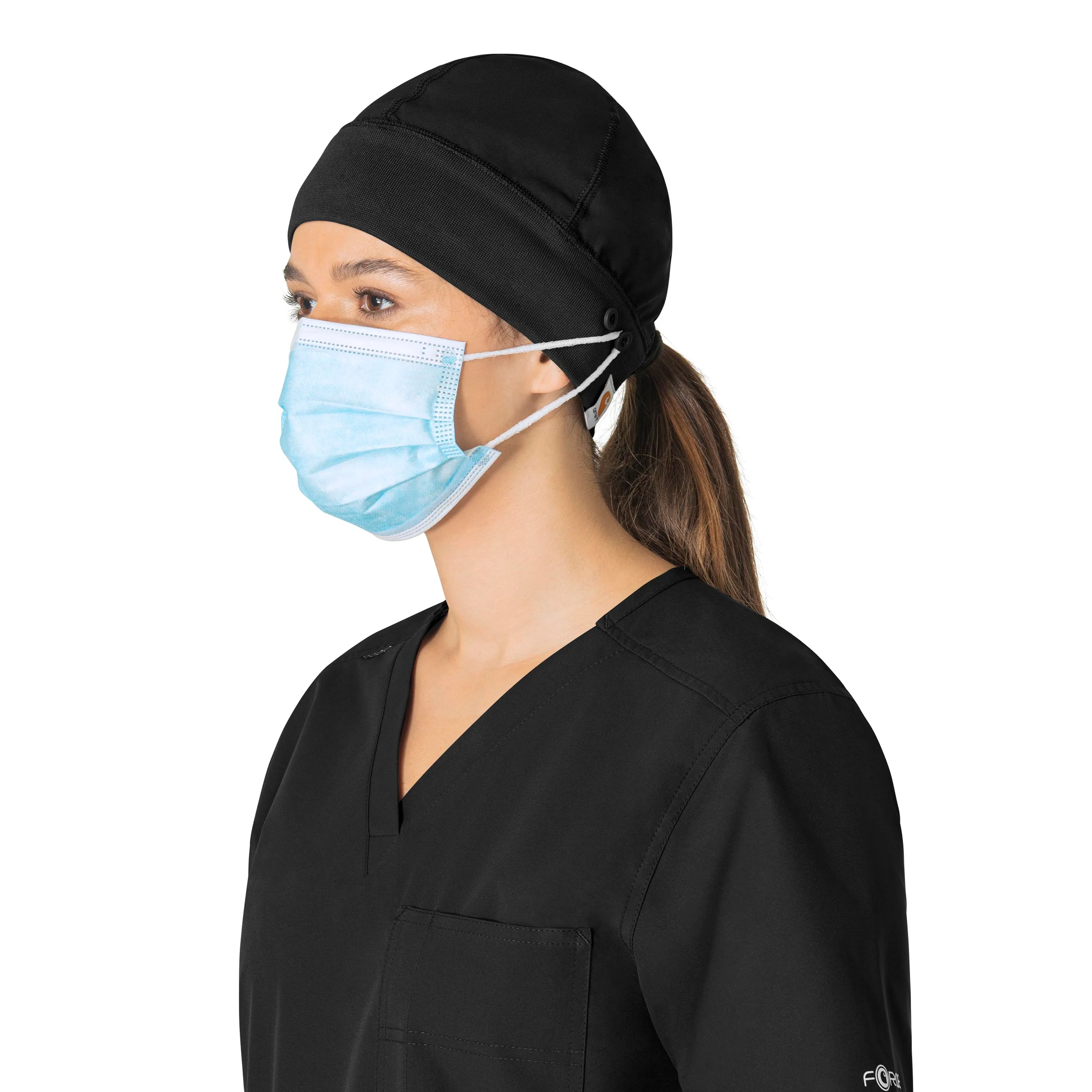 Carhartt Force Essentials Unisex Beanie Scrub Cap - Black - Image 3