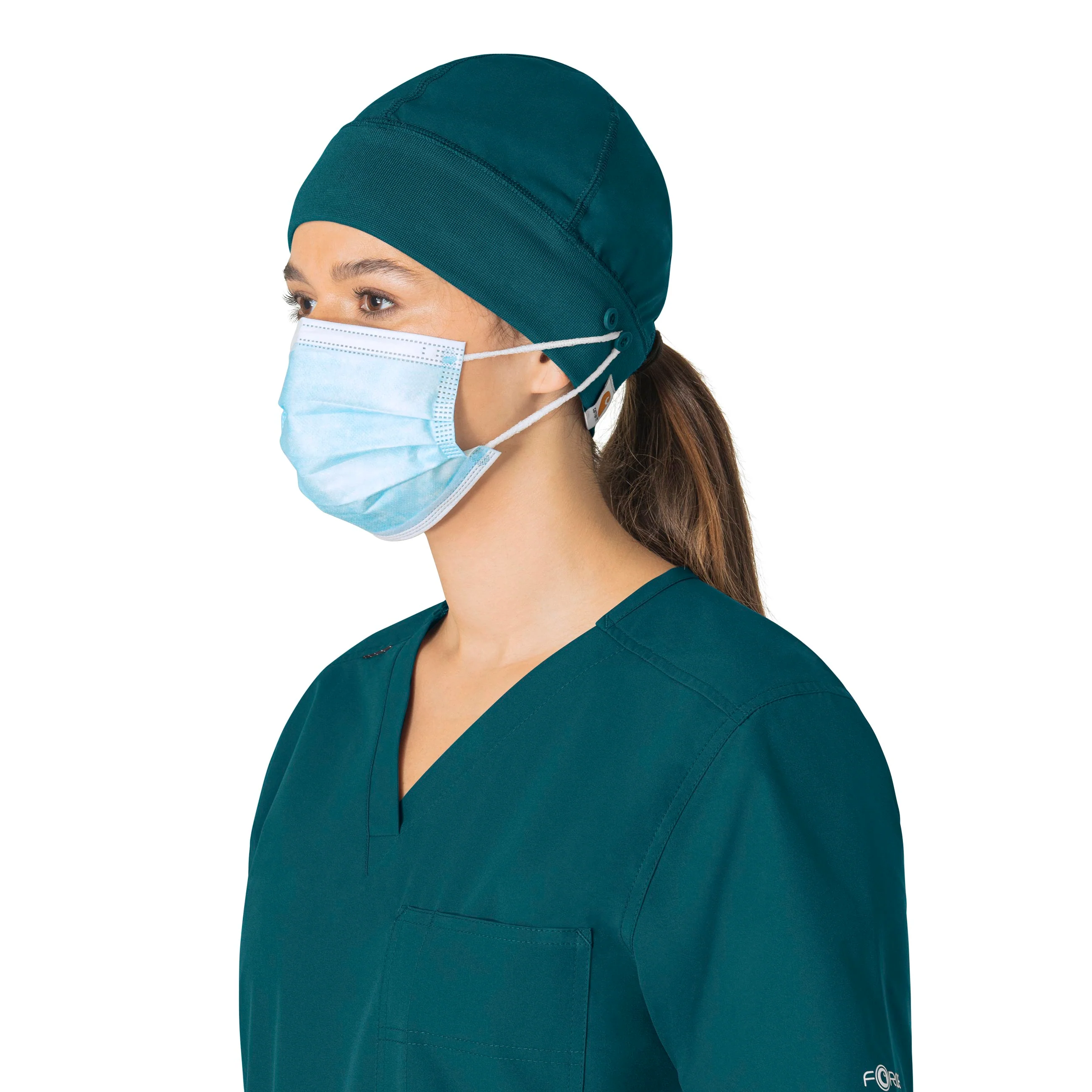 Carhartt Force Essentials Unisex Beanie Scrub Cap - Caribbean Blue - Image 3