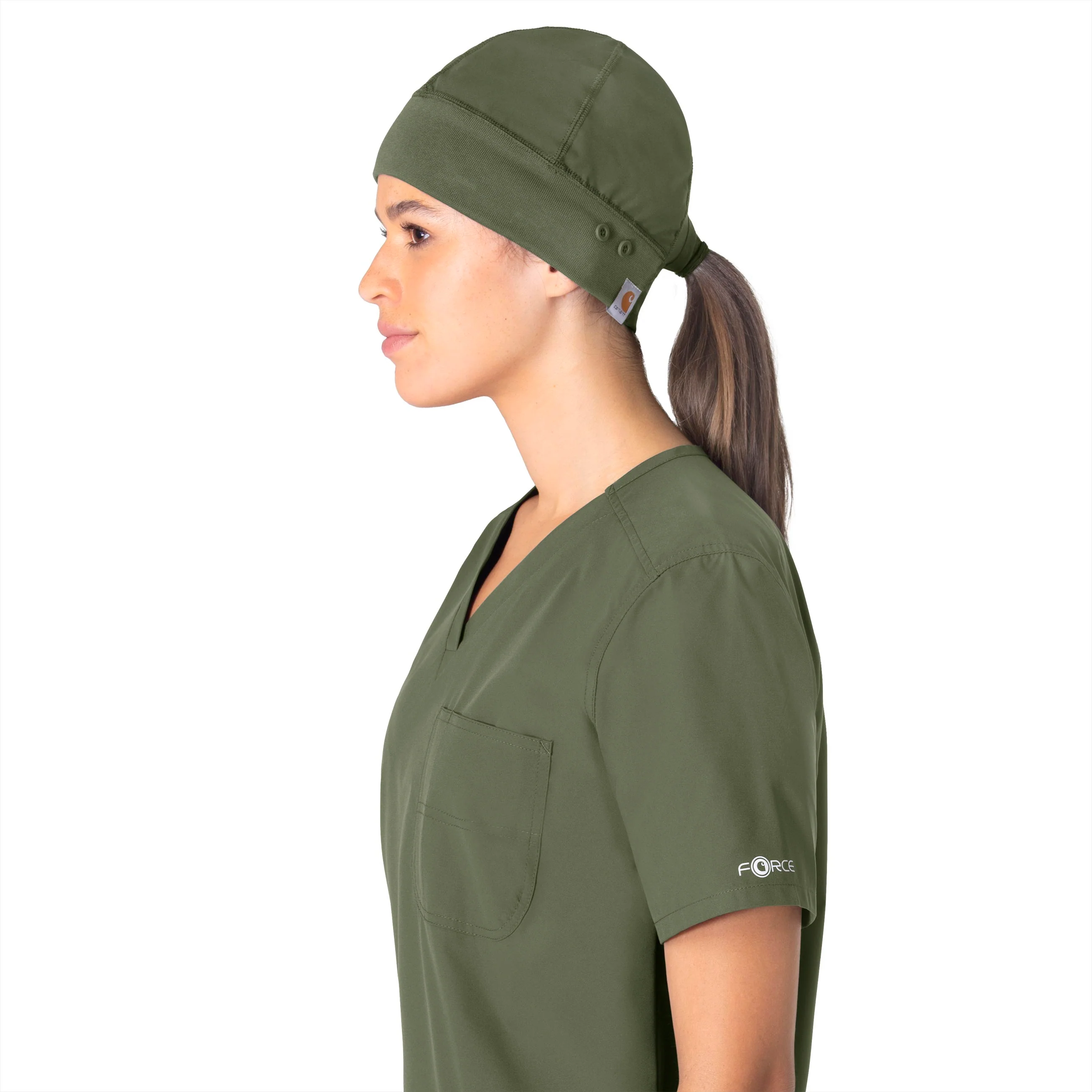Carhartt Force Essentials Unisex Beanie Scrub Cap - Olive - Image 6