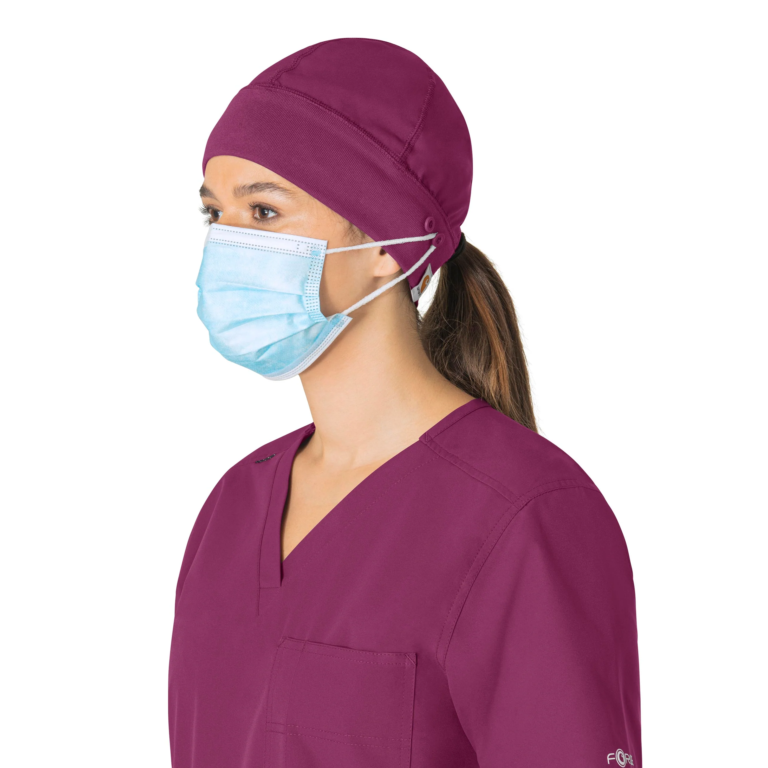 Carhartt Force Essentials Unisex Beanie Scrub Cap - Wine - Image 3