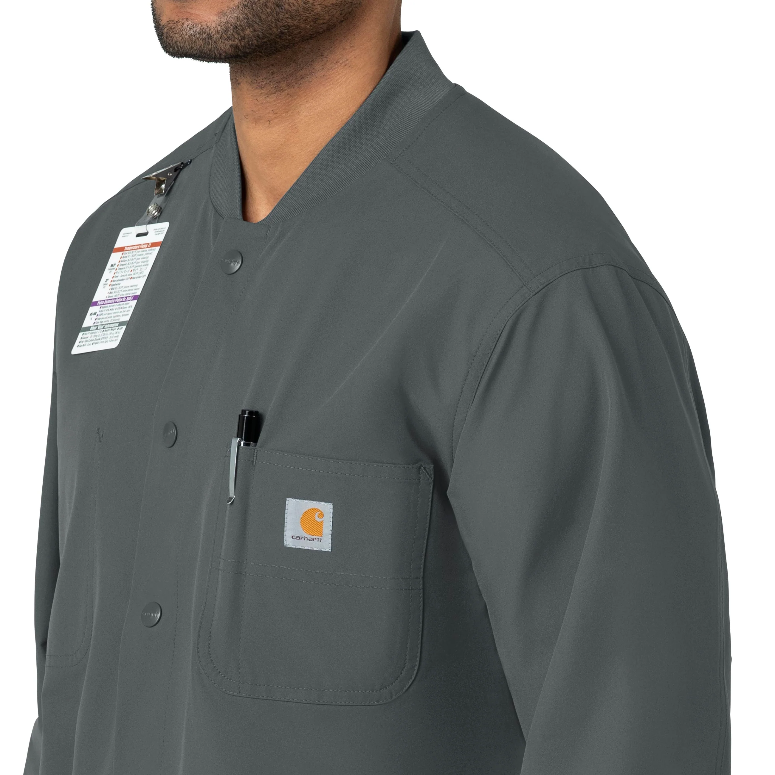 Carhartt Force Essentials Unisex Chore Coat - Pewter - Image 10