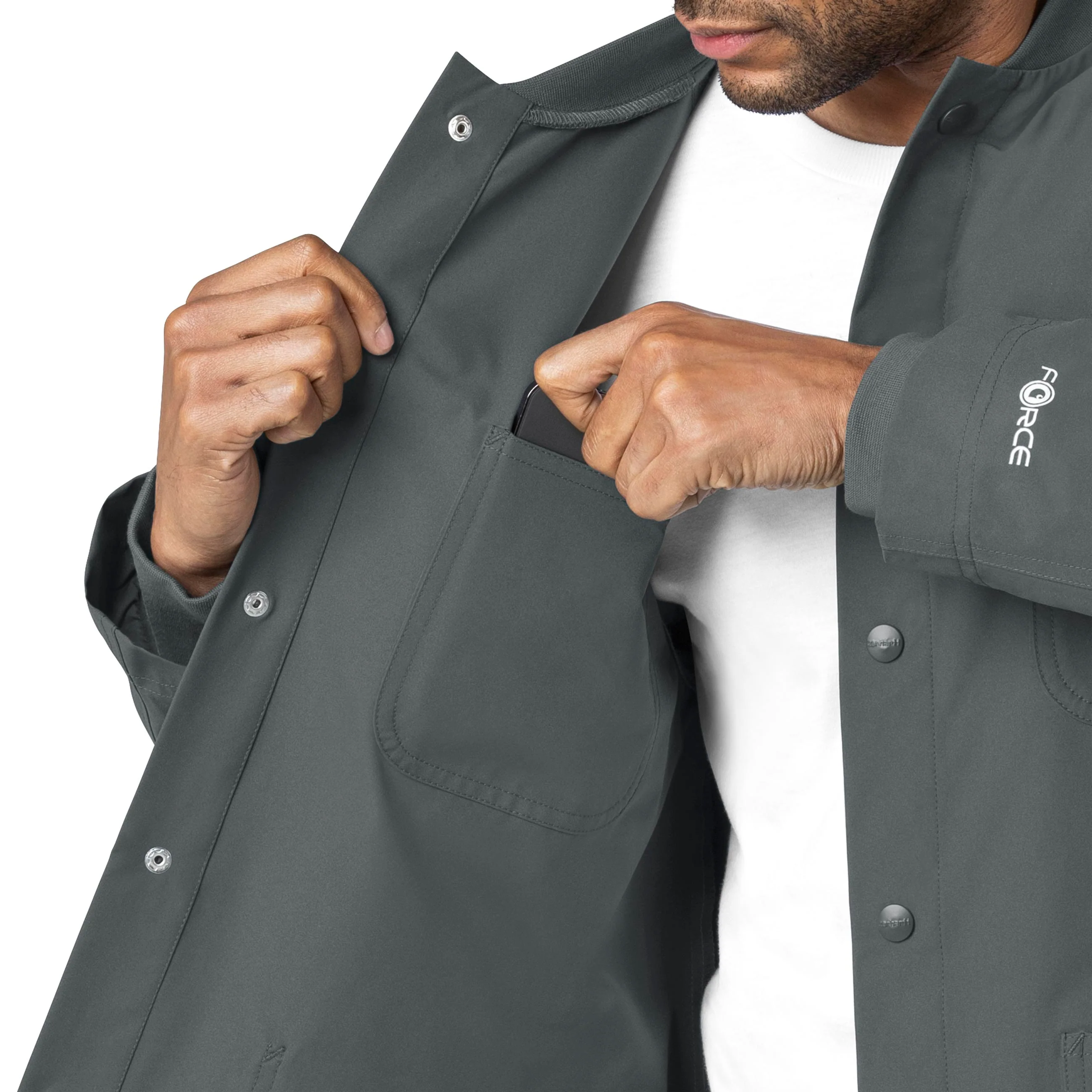 Carhartt Force Essentials Unisex Chore Coat - Pewter - Image 12