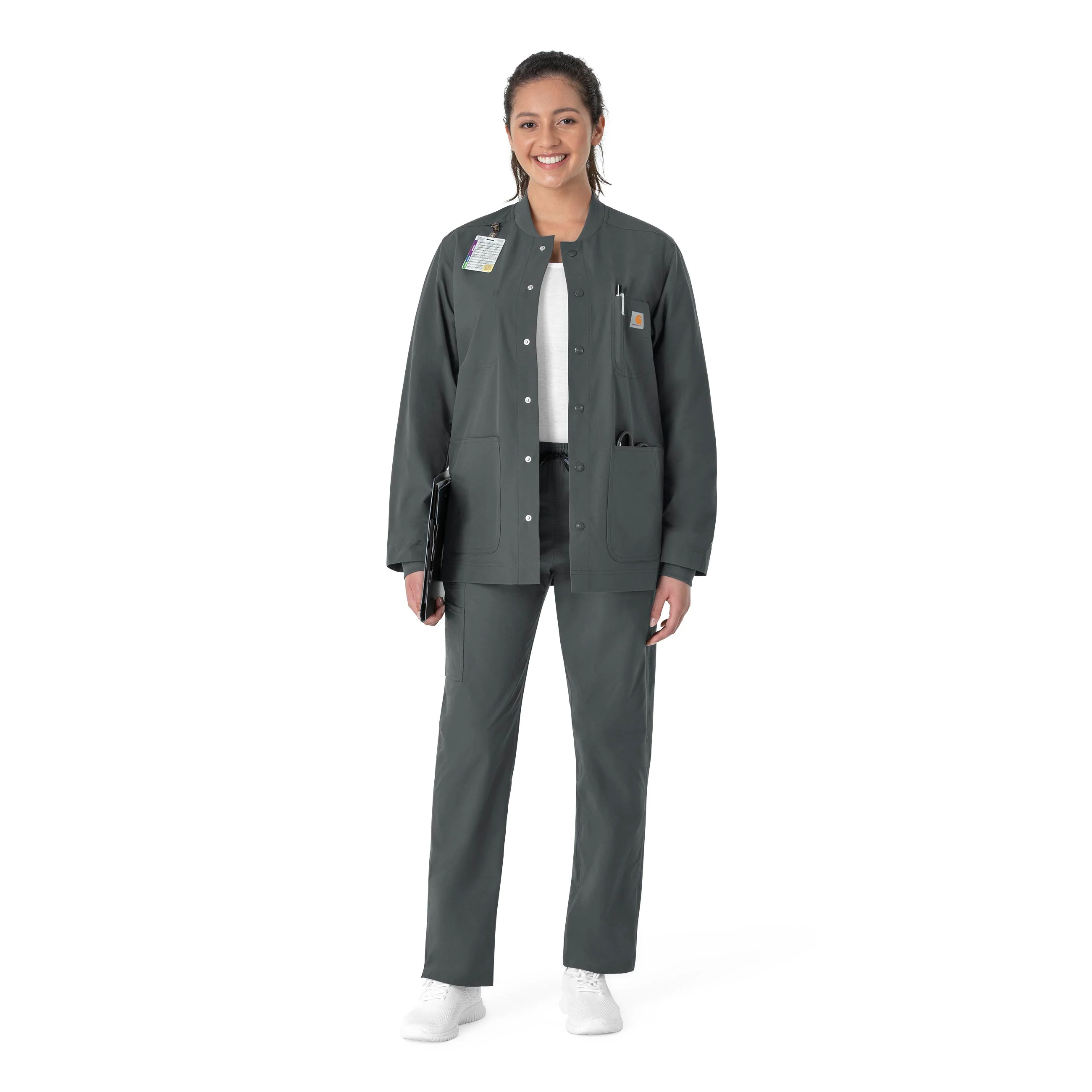 Carhartt Force Essentials Unisex Chore Coat - Pewter - Image 5