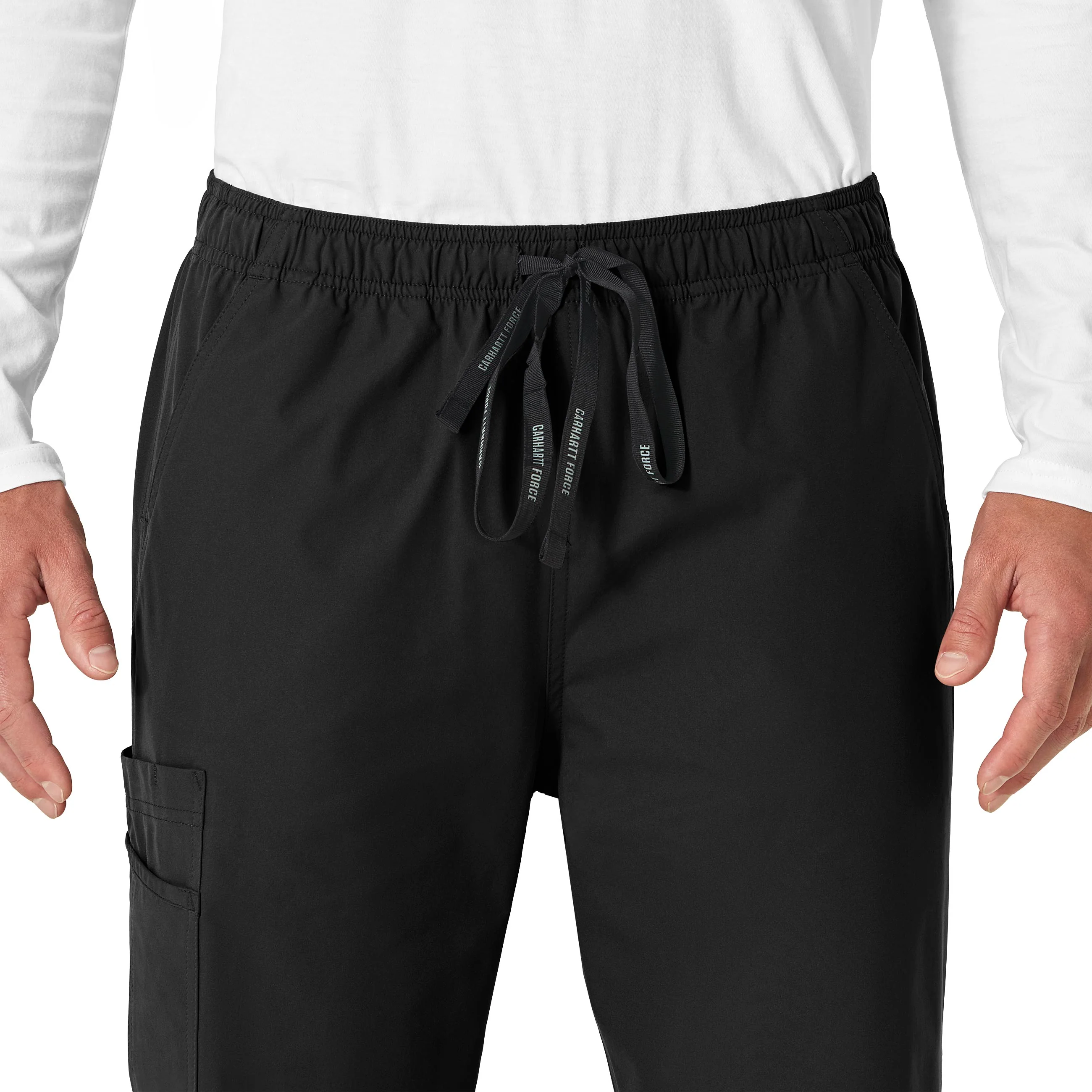 Carhartt Force Essentials Unisex Elastic Waist Cargo Scrub Pant - Black - Image 3