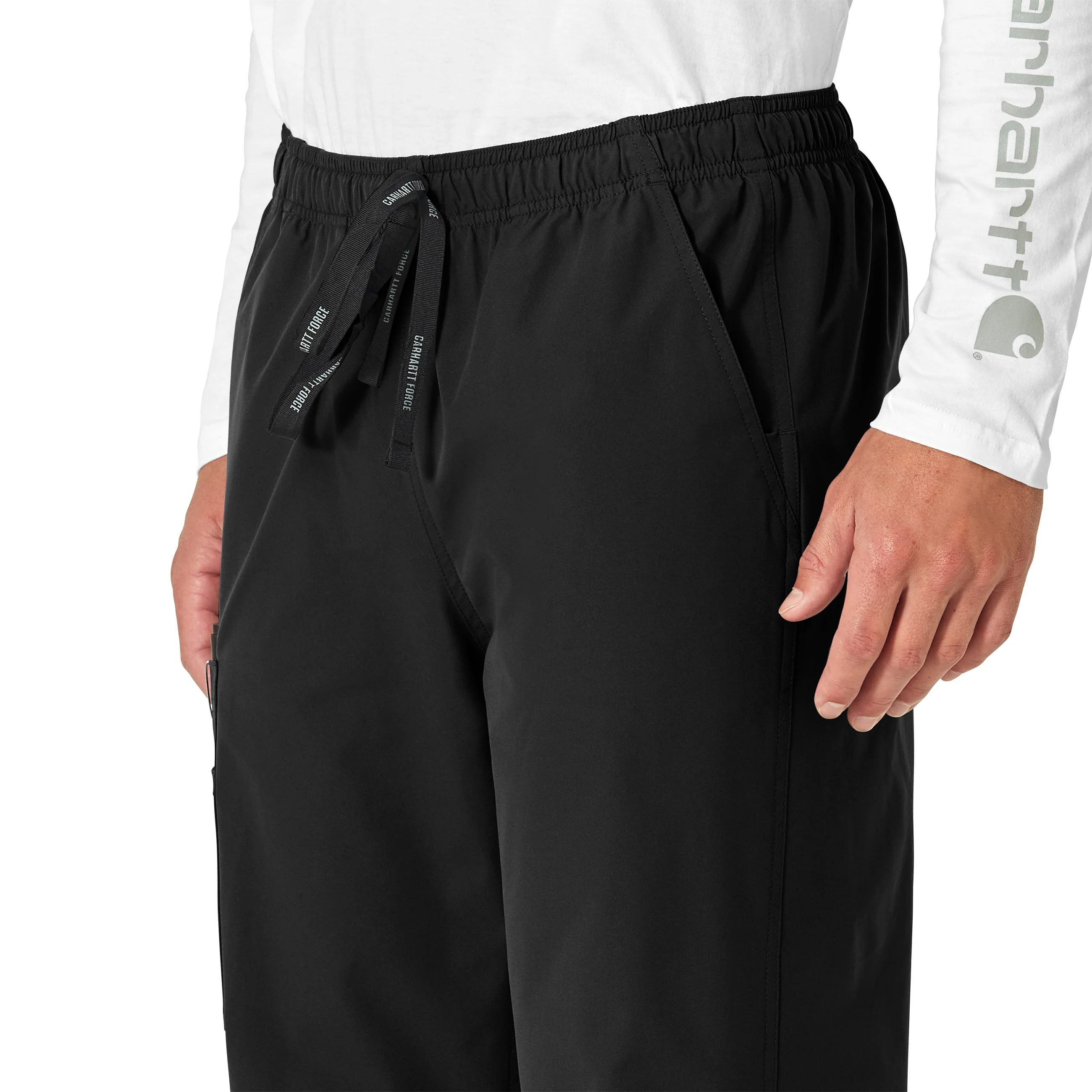 Carhartt Force Essentials Unisex Elastic Waist Cargo Scrub Pant - Black - Image 4