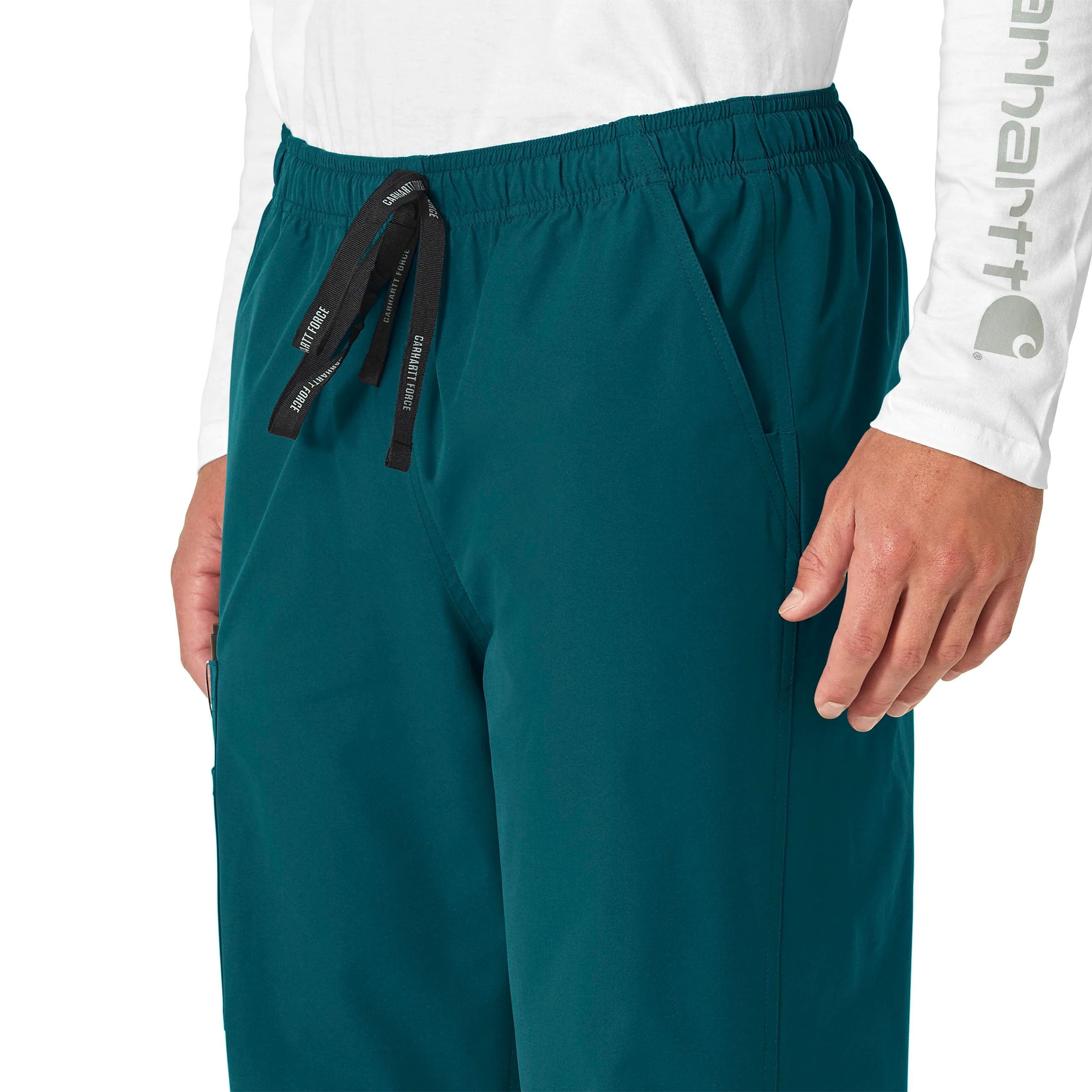 Carhartt Force Essentials Unisex Elastic Waist Cargo Scrub Pant - Caribbean Blue - Image 4
