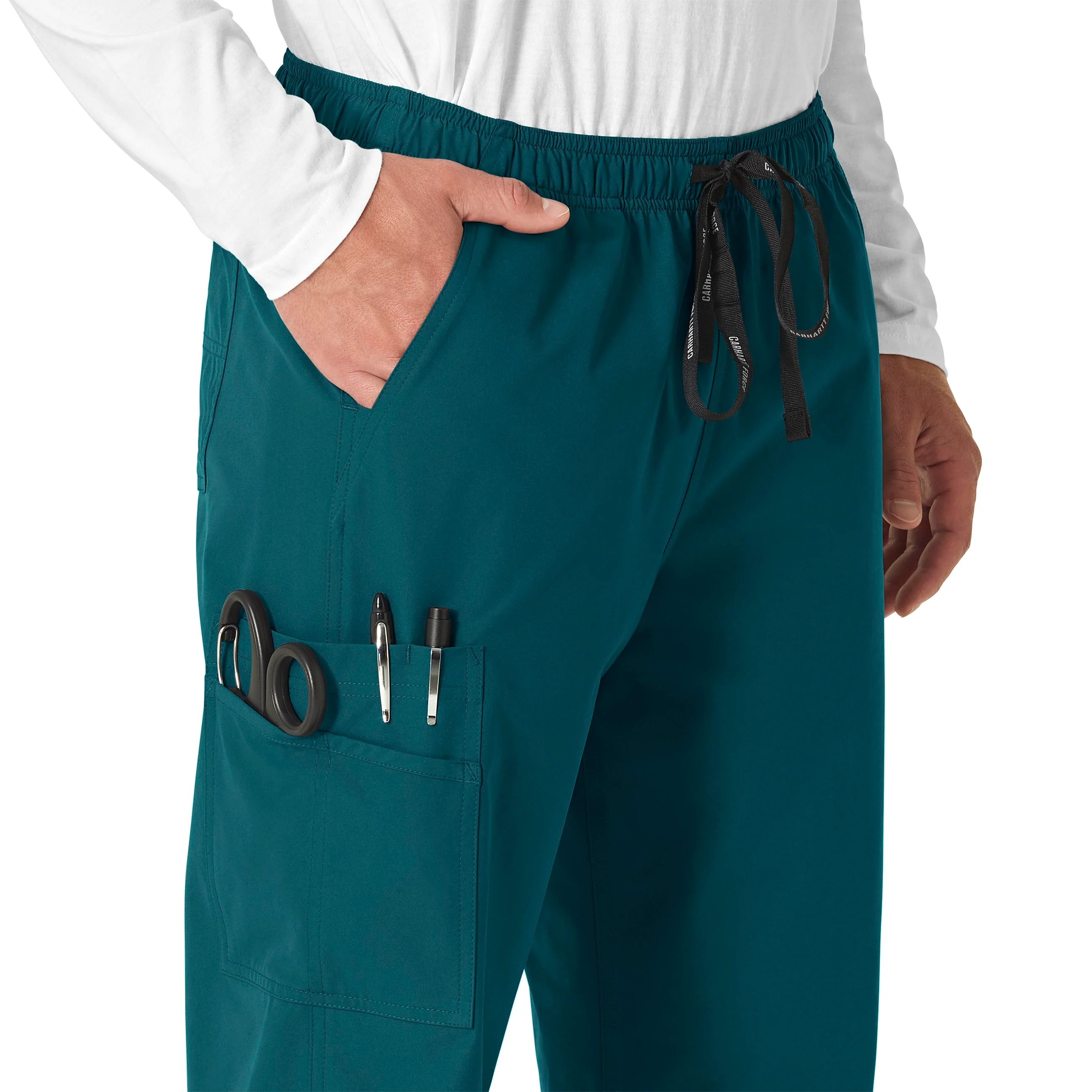 Carhartt Force Essentials Unisex Elastic Waist Cargo Scrub Pant - Caribbean Blue - Image 5