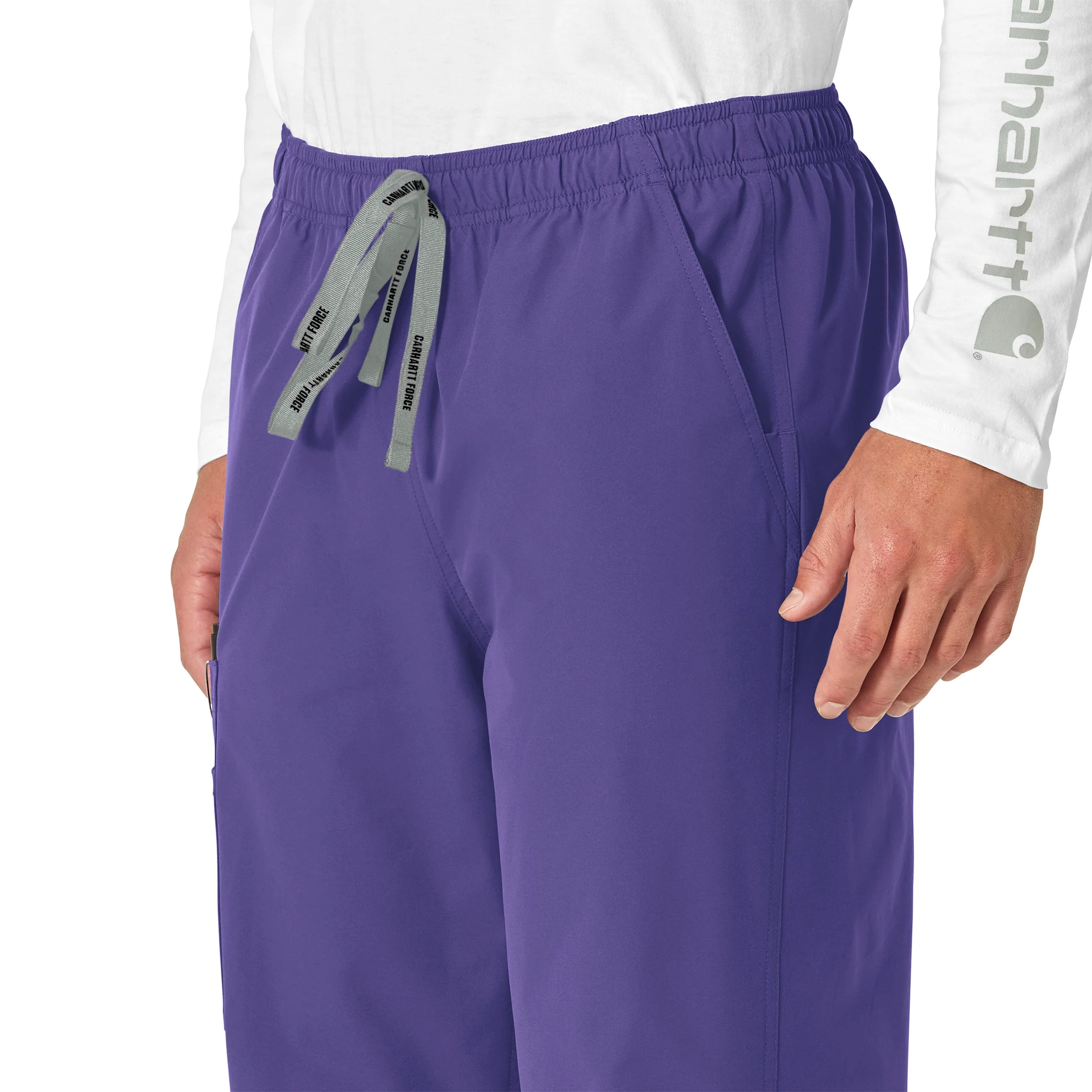 Carhartt Force Essentials Unisex Elastic Waist Cargo Scrub Pant - Grape - Image 4