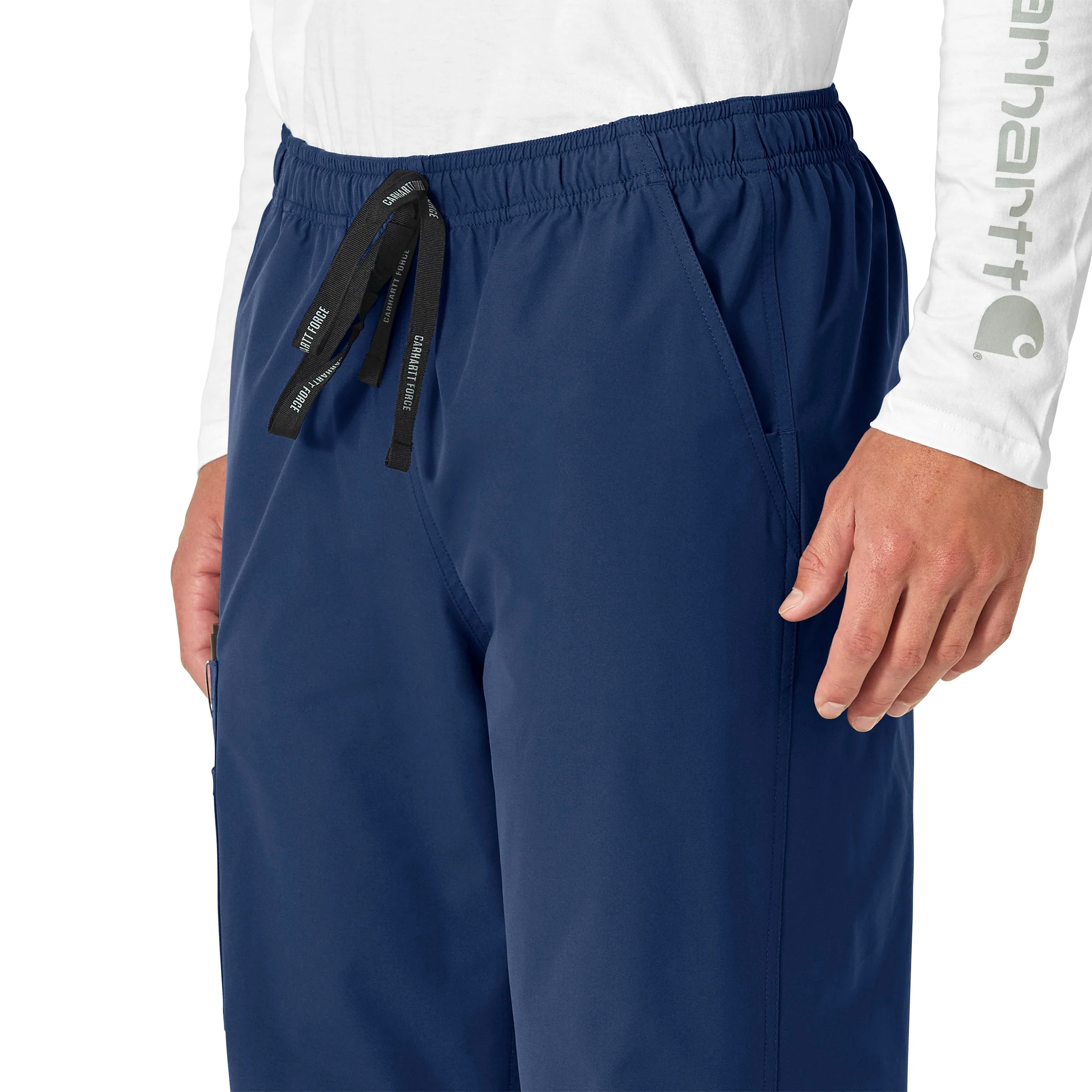Carhartt Force Essentials Unisex Elastic Waist Cargo Scrub Pant - Navy - Image 4