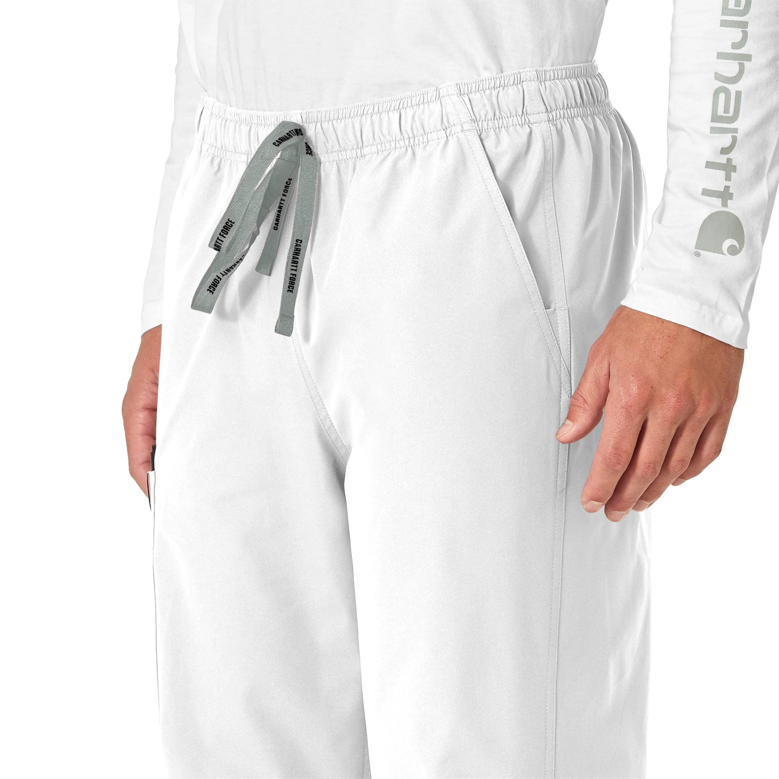 Carhartt Force Essentials Unisex Elastic Waist Cargo Scrub Pant - White - Image 4