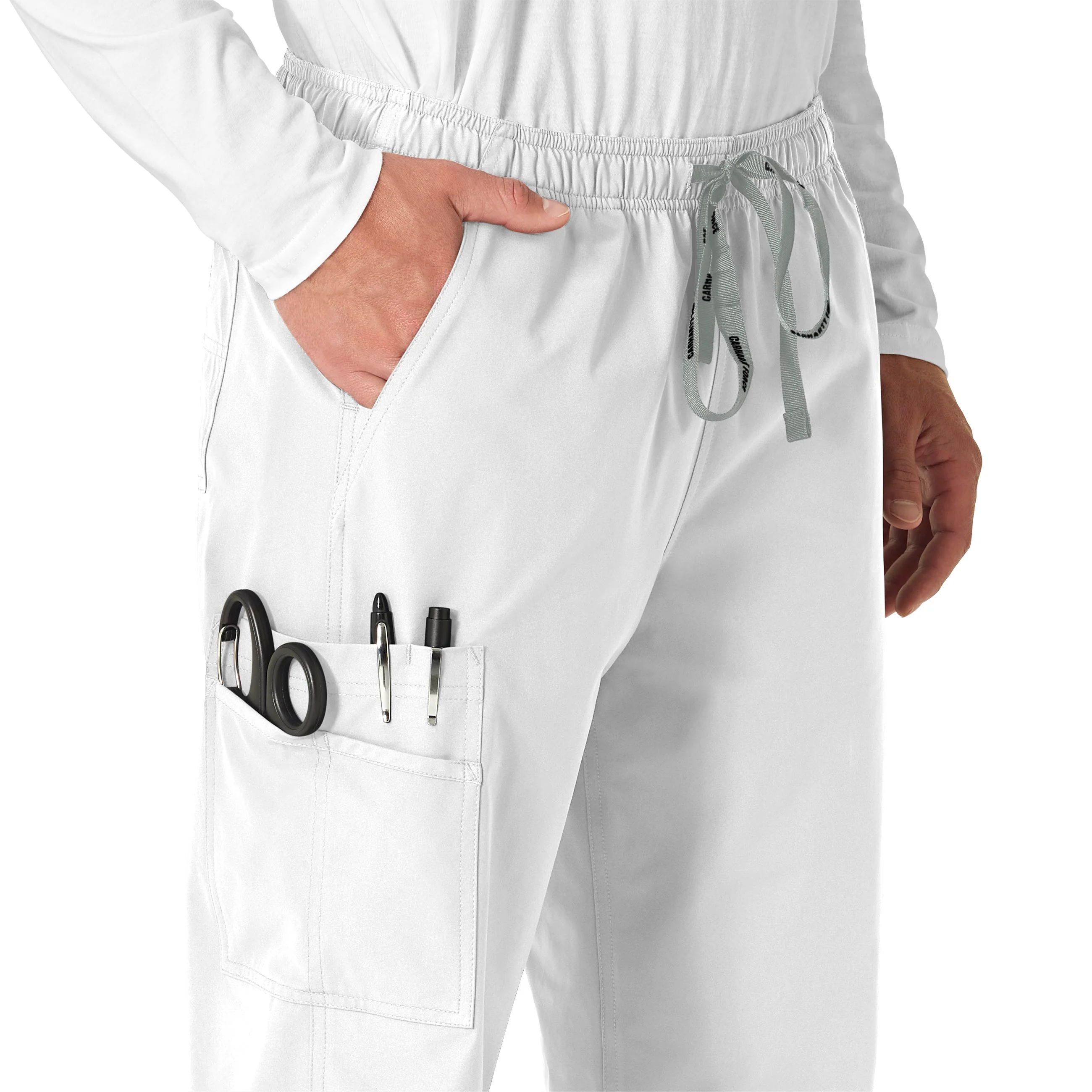 Carhartt Force Essentials Unisex Elastic Waist Cargo Scrub Pant - White - Image 5