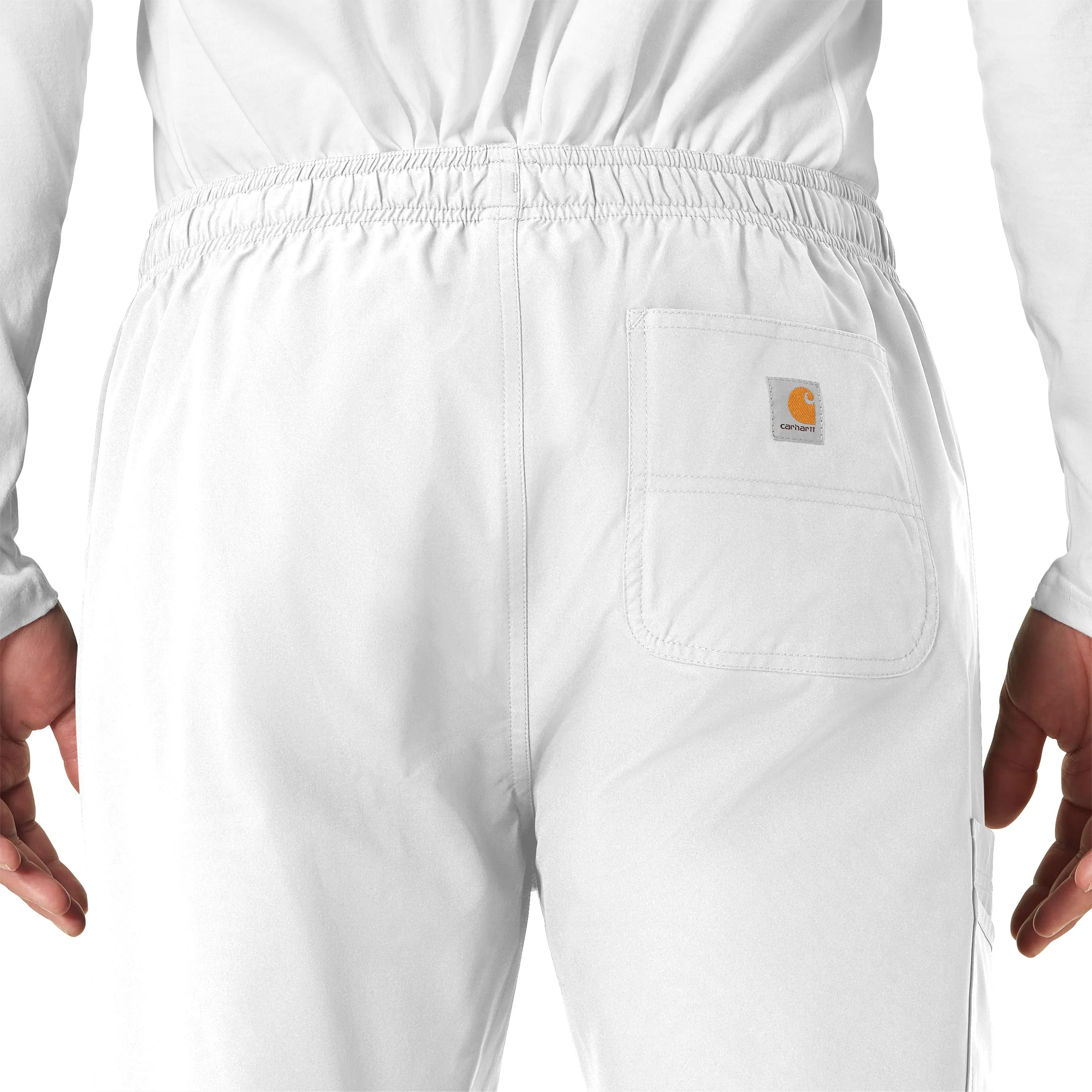 Carhartt Force Essentials Unisex Elastic Waist Cargo Scrub Pant - White - Image 6