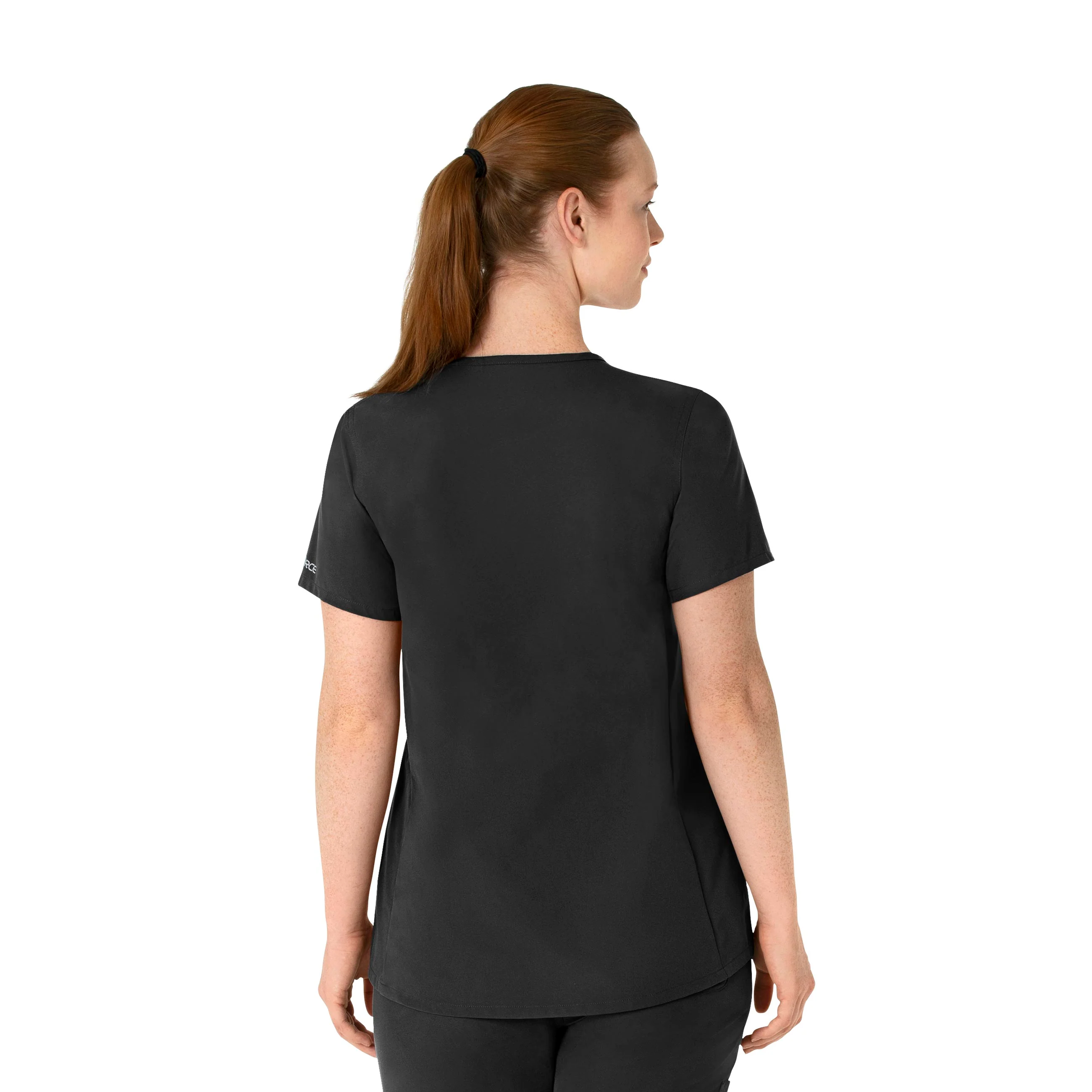 Carhartt Force Essentials Women's Henley Maternity Scrub Top - Black - Image 2