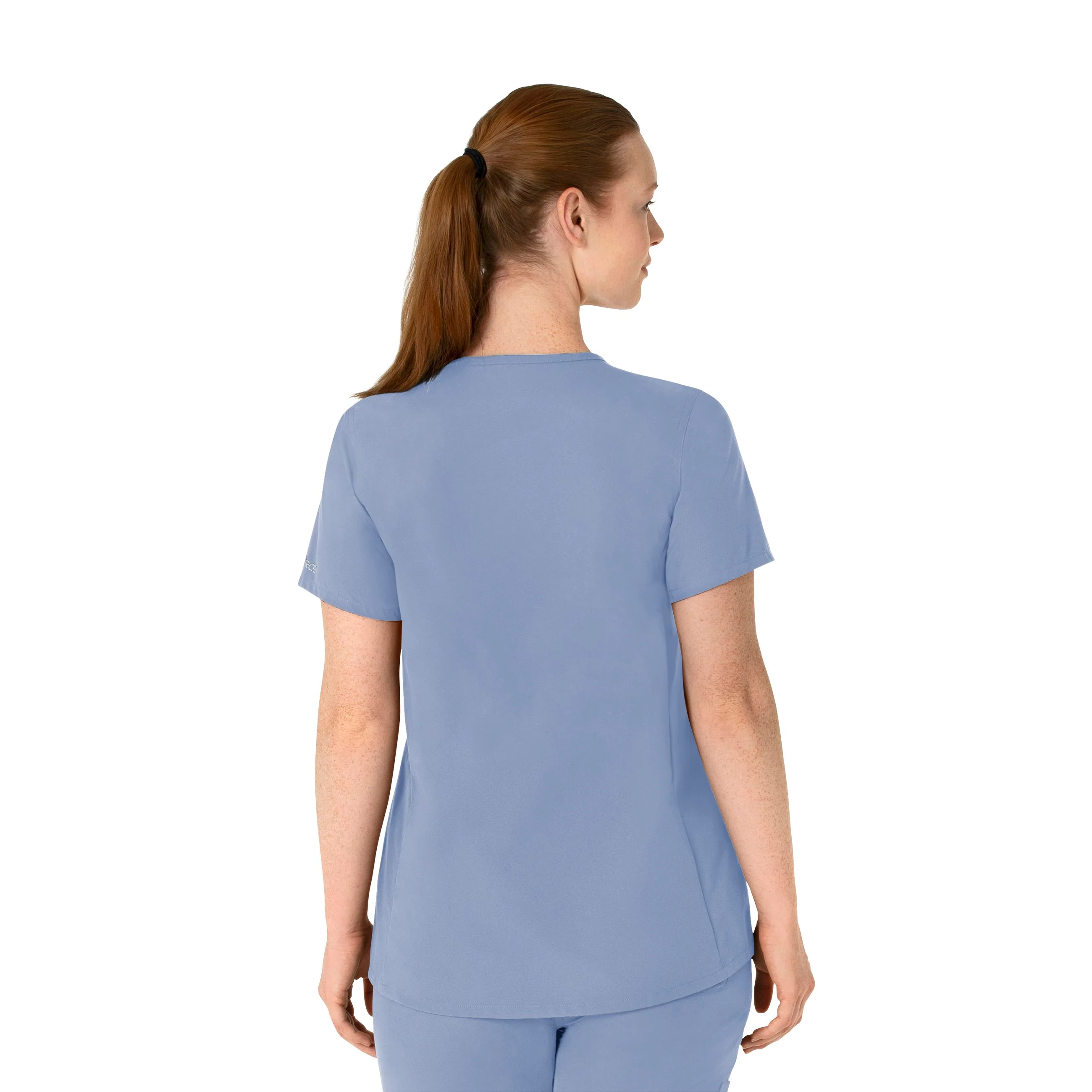 Carhartt Force Essentials Women's Henley Maternity Scrub Top - Ceil Blue - Image 2